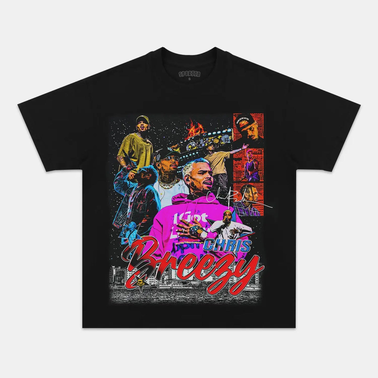 Unisex-Adult Ultra Cotton Washed T-Shirt Graphic CHRIS BROWN TEE