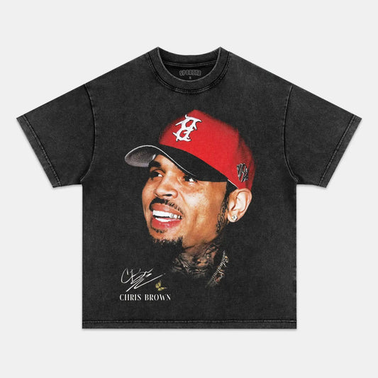 Unisex-Adult Ultra Cotton Washed T-Shirt Graphic  CHRIS_BROWN_TEE