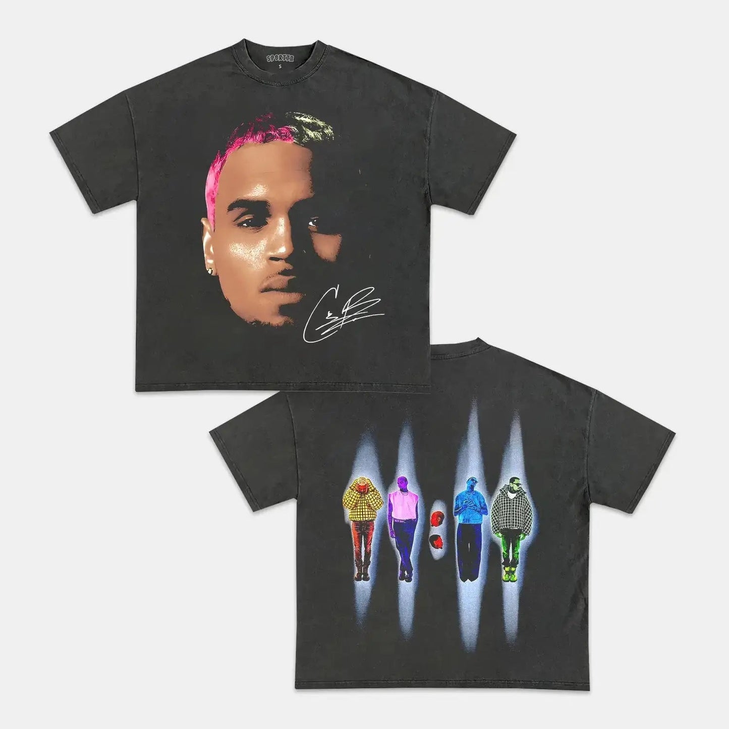 Unisex-Adult Ultra Cotton Washed T-Shirt Graphic  CHRIS BROWN TEE