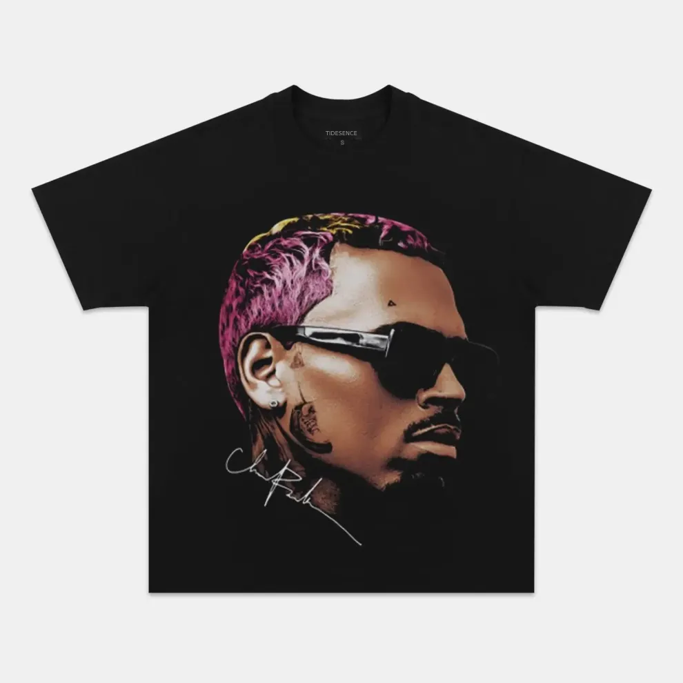 Unisex-Adult Ultra Cotton Washed T-Shirt Graphic  2024 CHRIS BROWN V1 VINTAGE TEE