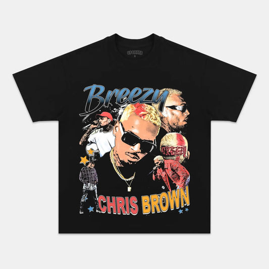 Unisex-Adult Ultra Cotton Washed T-Shirt Graphic  2024 CHRIS BROWN V5 VINTAGE TEE