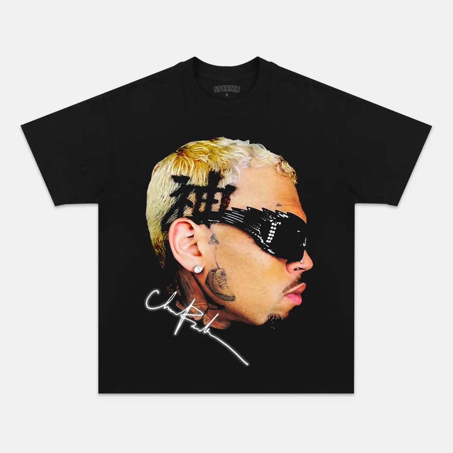 Unisex-Adult Ultra Cotton Washed T-Shirt Graphic  CHRIS BROWN BIG FACE V2  TEE