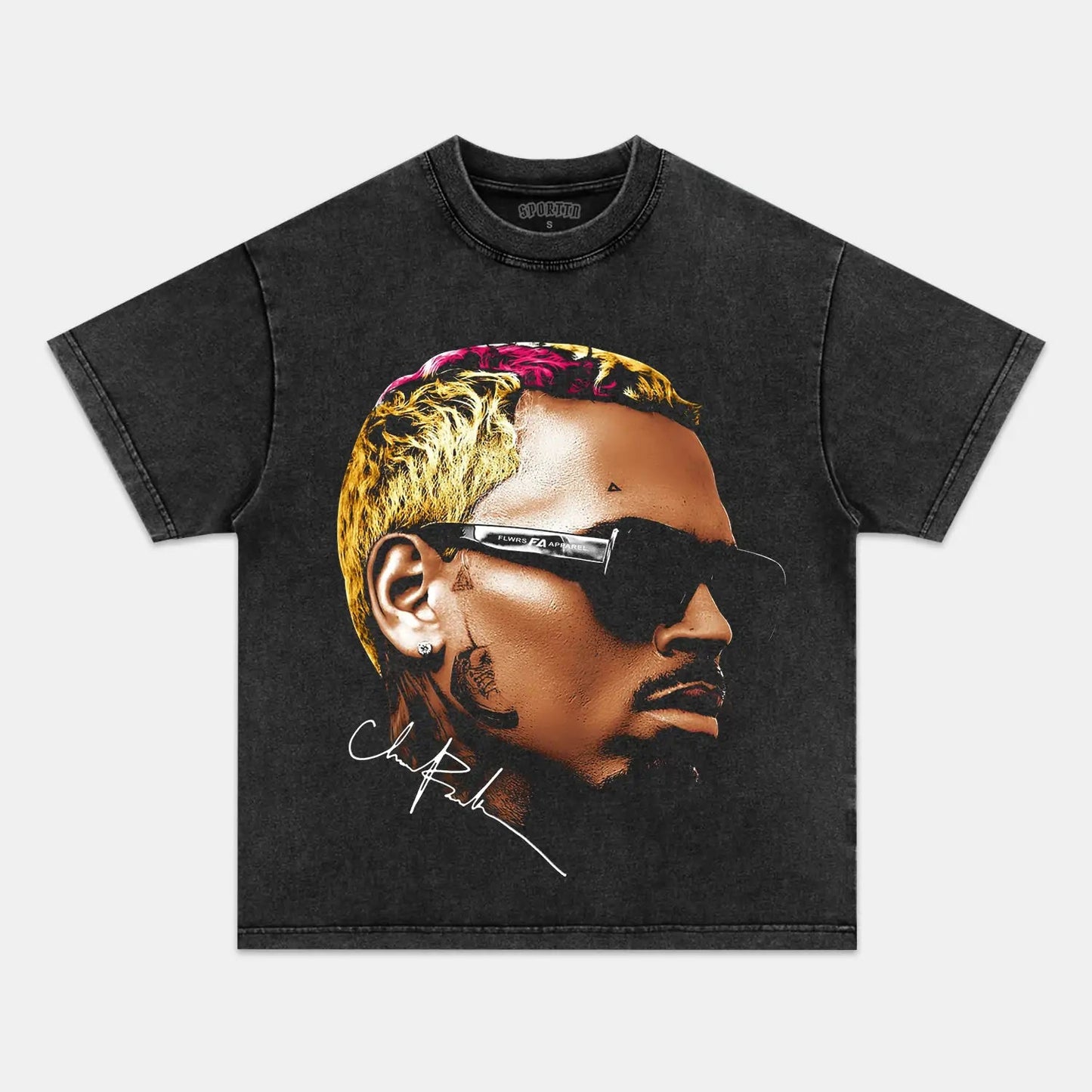 Unisex-Adult Ultra Cotton Washed T-Shirt Graphic 2024 CHRIS BROWN V8 VINTAGE TEE