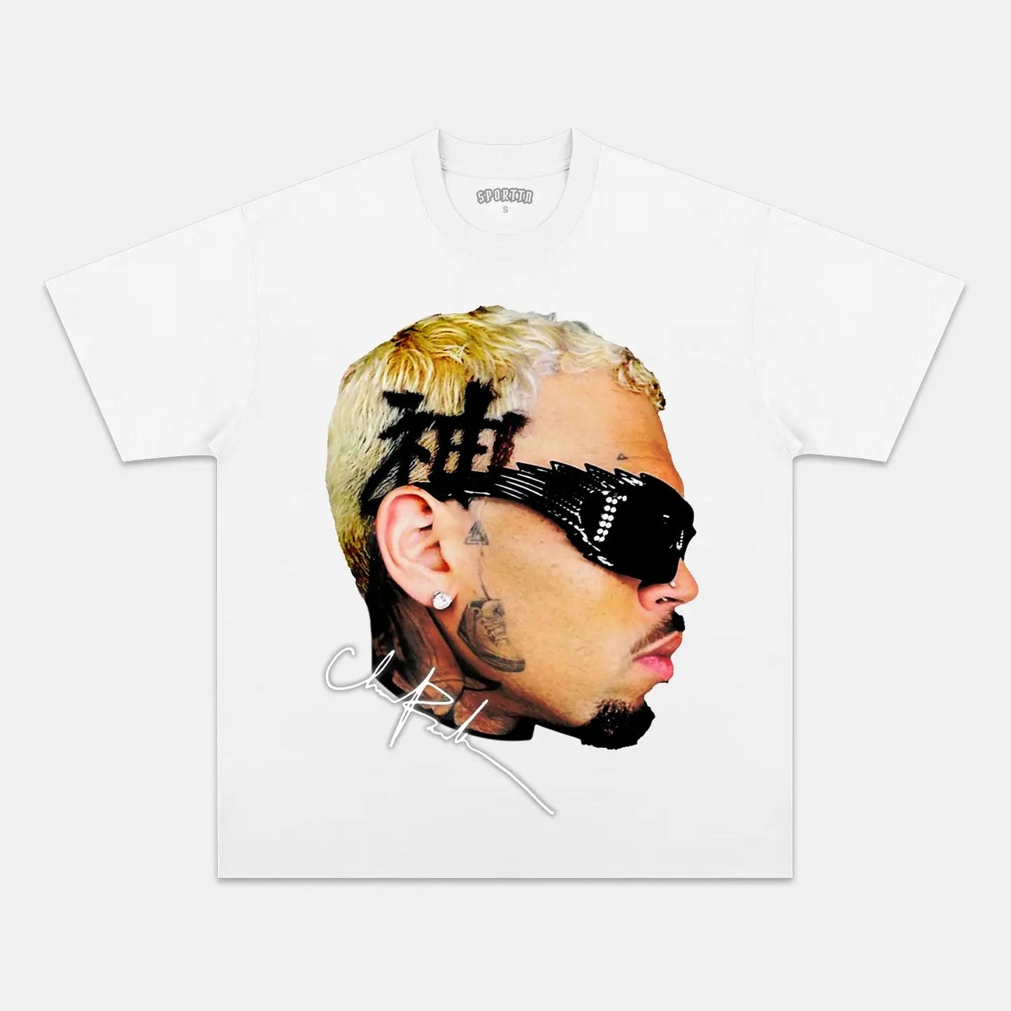 Unisex-Adult Ultra Cotton Washed T-Shirt Graphic  CHRIS BROWN BIG FACE V2  TEE