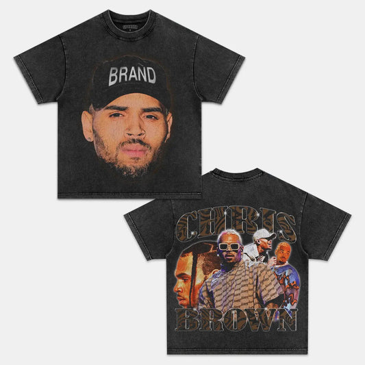 Unisex-Adult Ultra Cotton Washed T-Shirt Graphic  CHRIS BROWN V6 TEE