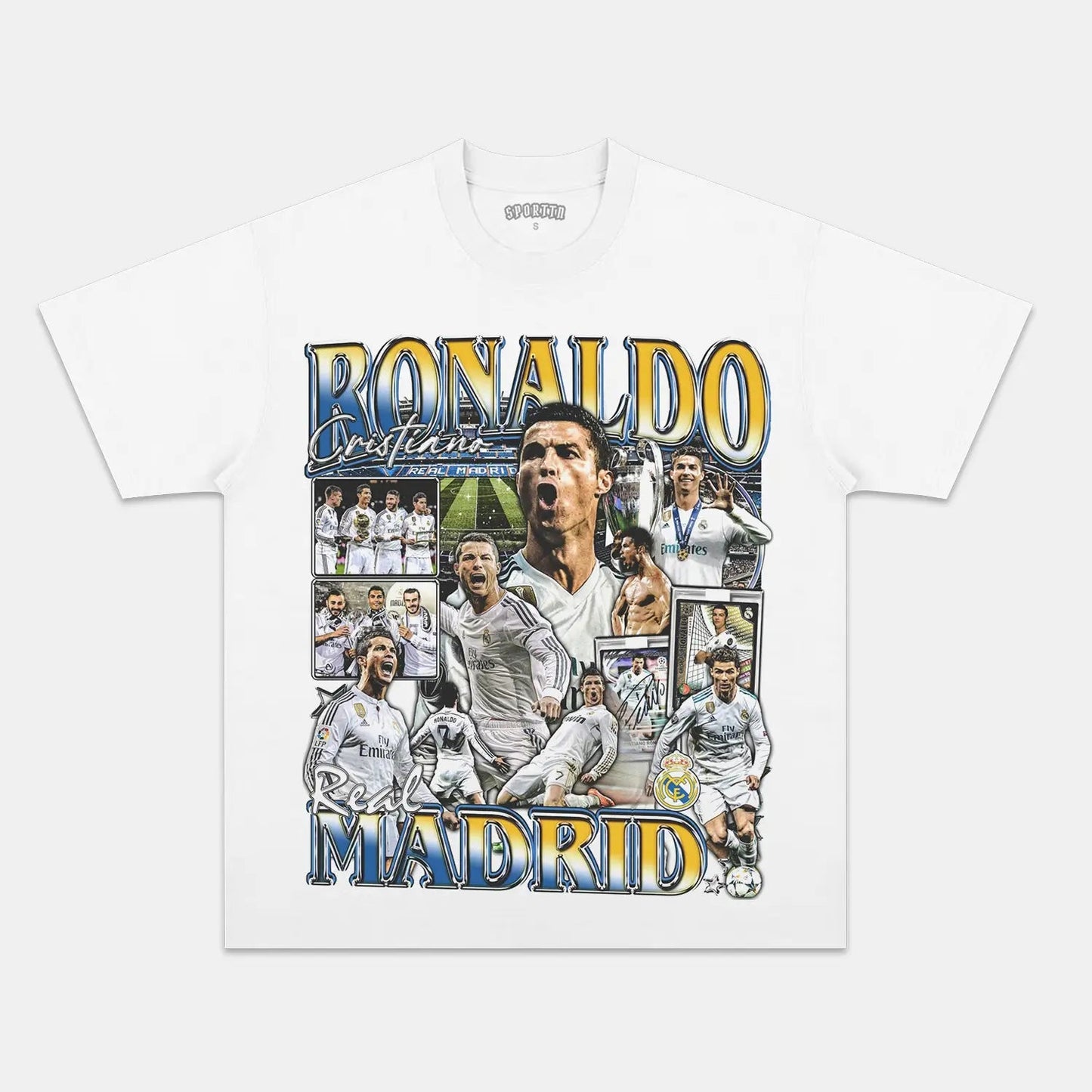 Unisex-Adult Ultra Cotton Washed T-Shirt Graphic  CRISTIANO RONALDO V2 TEE