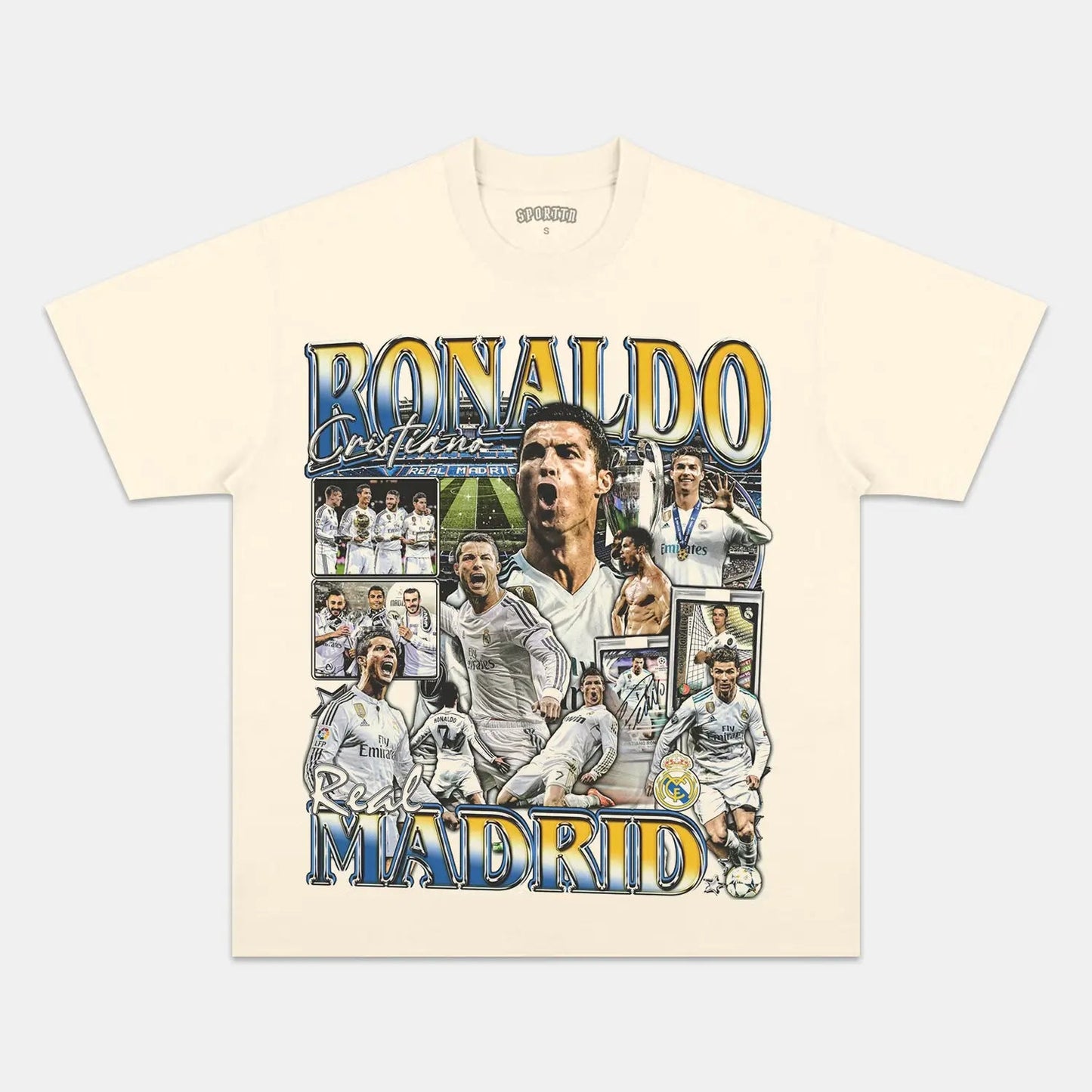 Unisex-Adult Ultra Cotton Washed T-Shirt Graphic  CRISTIANO RONALDO V2 TEE