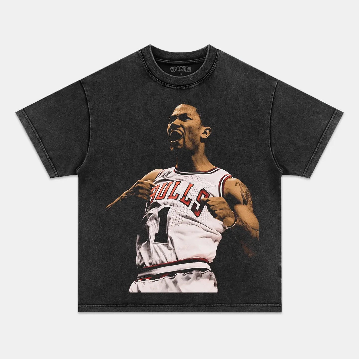 Unisex-Adult Ultra Cotton Washed T-Shirt Graphic D-ROSE VINTAGE TEE