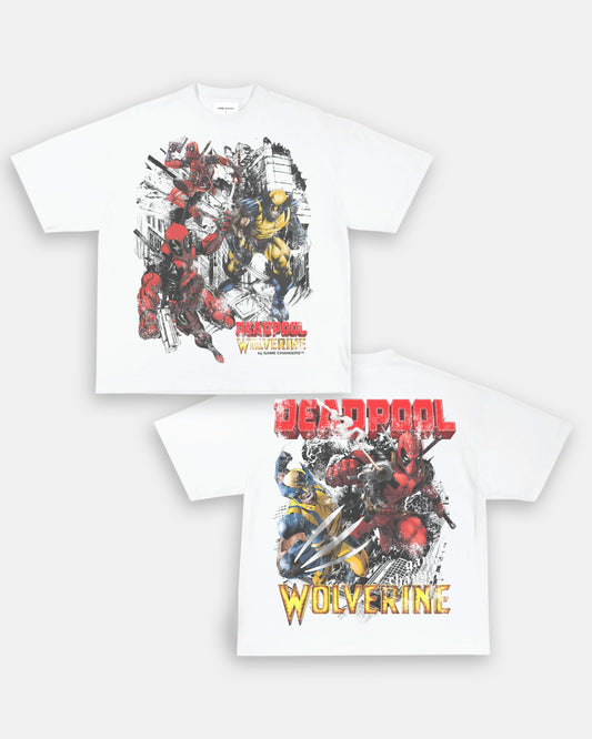 Unisex-Adult Ultra Cotton Washed T-Shirt Graphic DEADPOOL AND WOLVERINE TEE