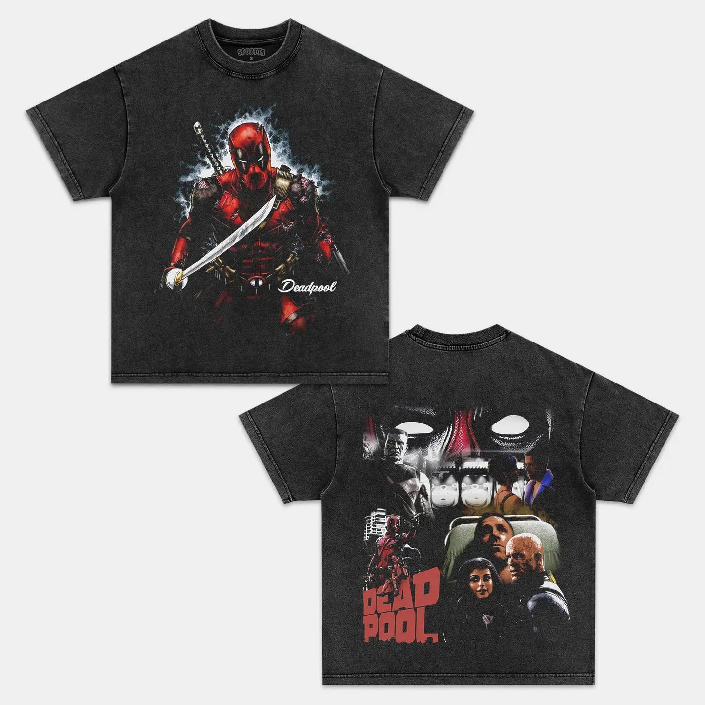 Unisex-Adult Ultra Cotton Washed T-Shirt Graphic  DEADPOOL V2 TEE