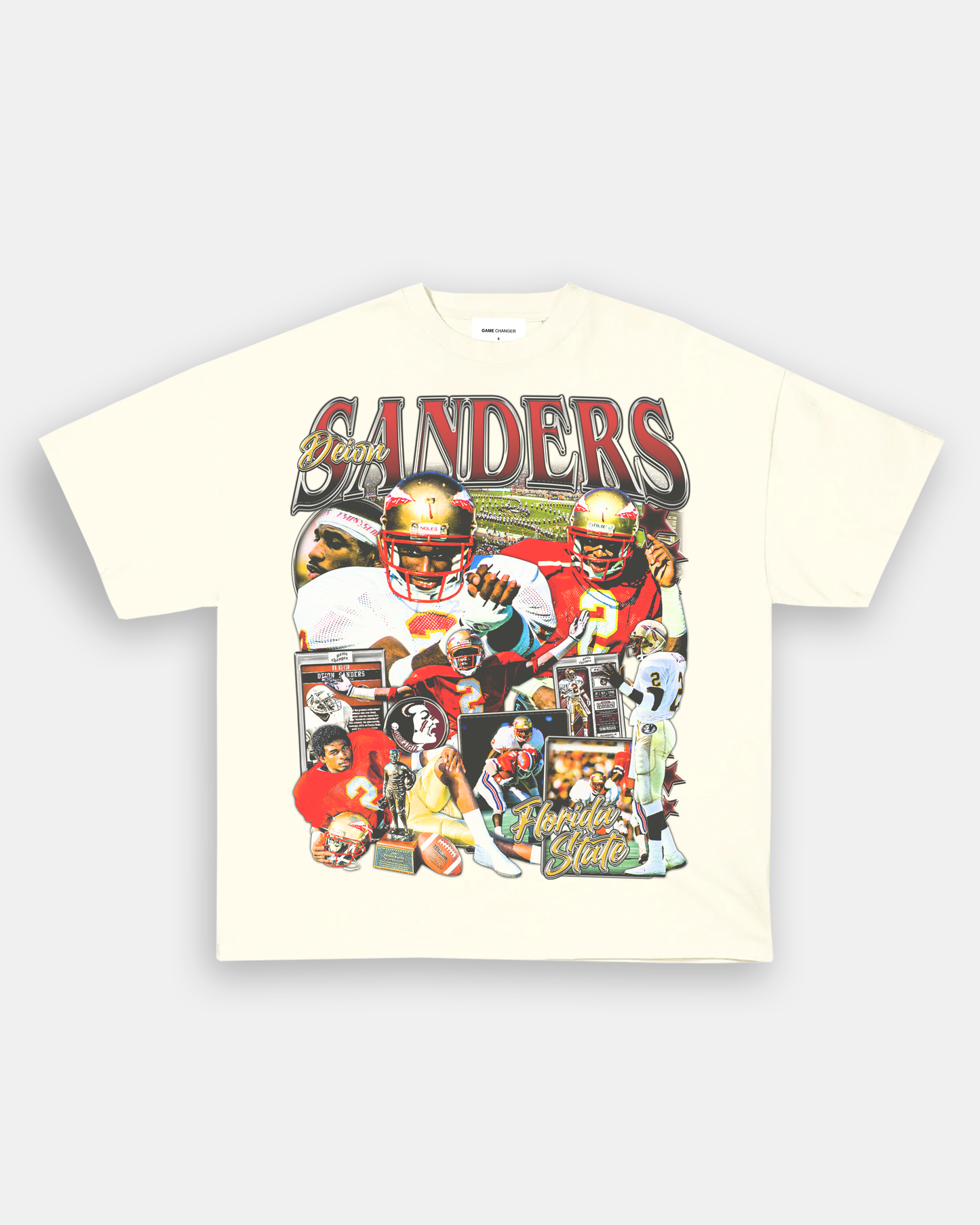 Unisex-Adult Ultra Cotton Washed T-Shirt Graphic DEION SANDERS - FSU TEE