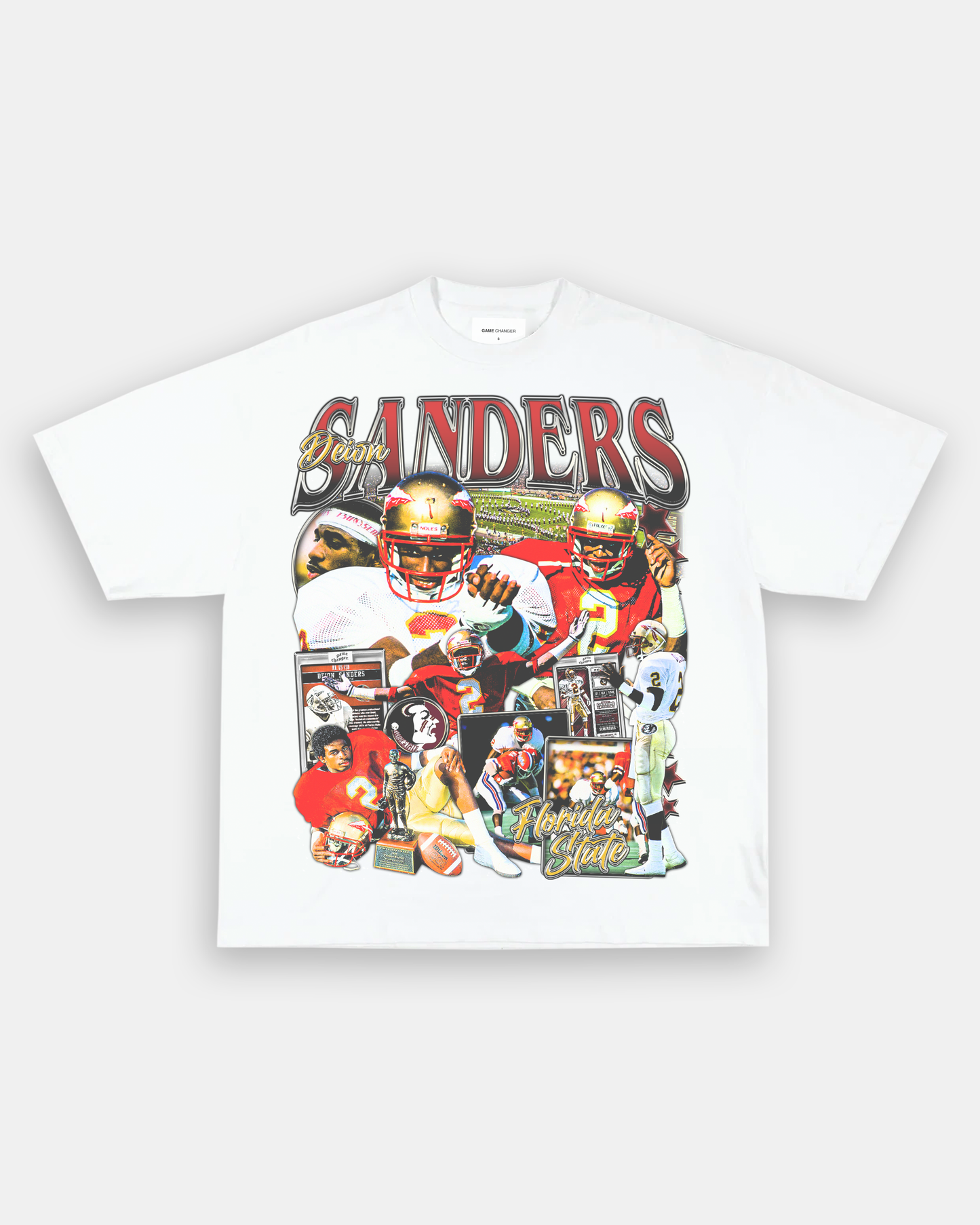 Unisex-Adult Ultra Cotton Washed T-Shirt Graphic DEION SANDERS - FSU TEE