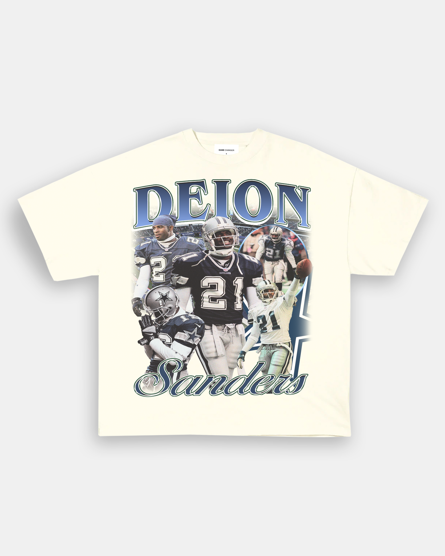 Unisex-Adult Ultra Cotton Washed T-Shirt Graphic DEION SANDERS COWBOYS TEE