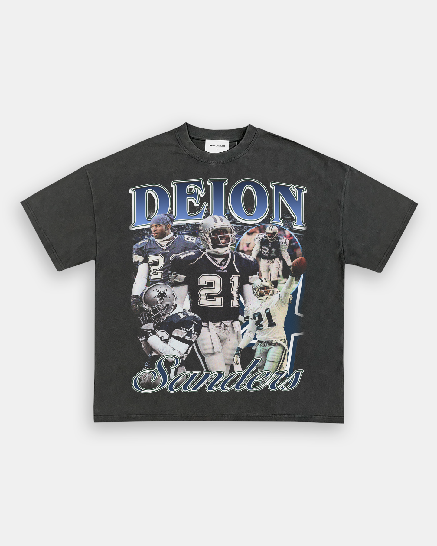 Unisex-Adult Ultra Cotton Washed T-Shirt Graphic DEION SANDERS COWBOYS TEE