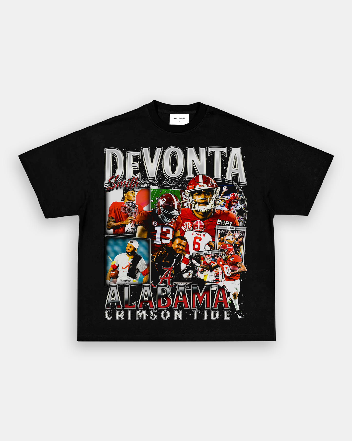 Unisex-Adult Ultra Cotton Washed T-Shirt Graphic DEVONTA SMITH - ALABAMA TEE