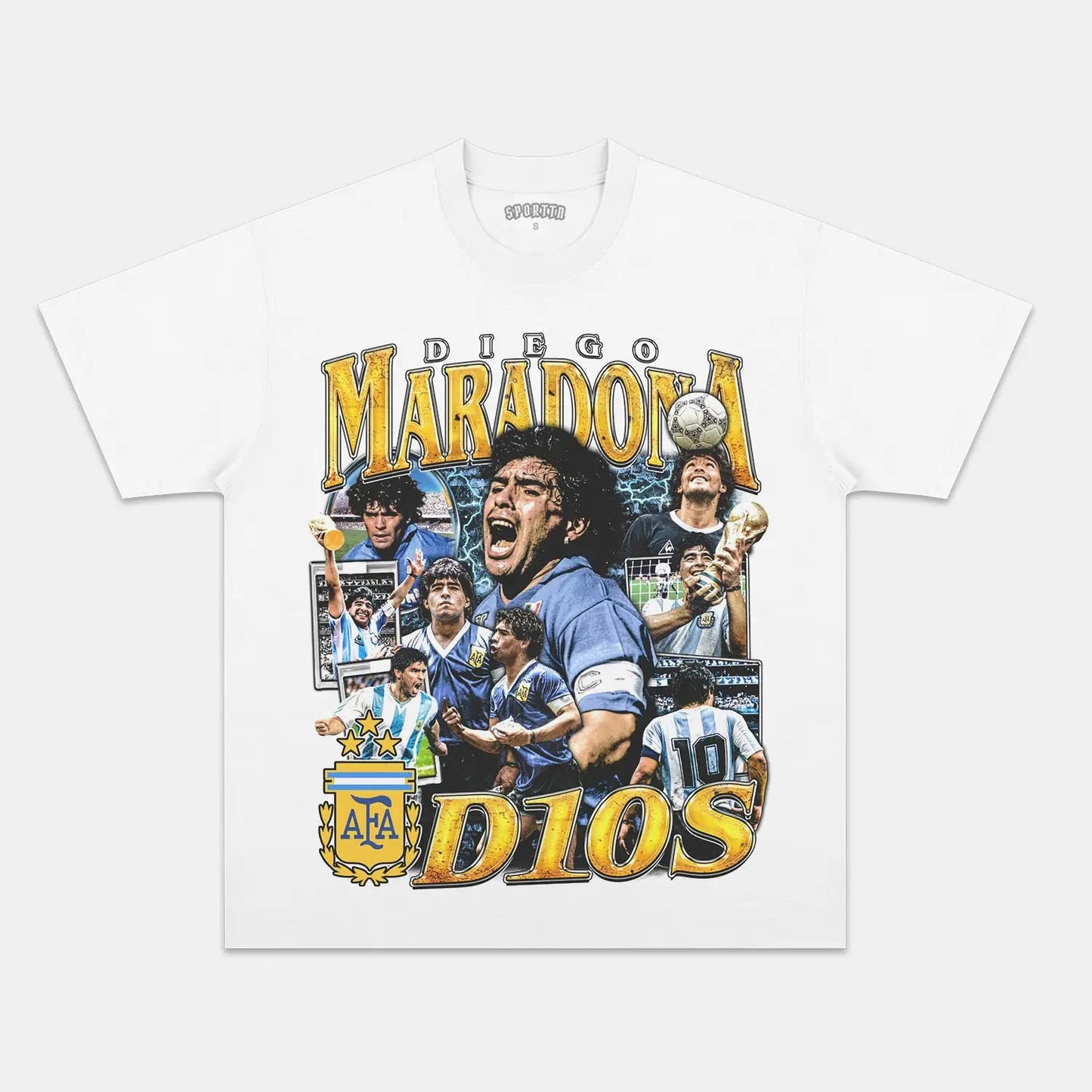 Unisex-Adult Ultra Cotton Washed T-Shirt Graphic  DIEGO MARADONA V2 TEE