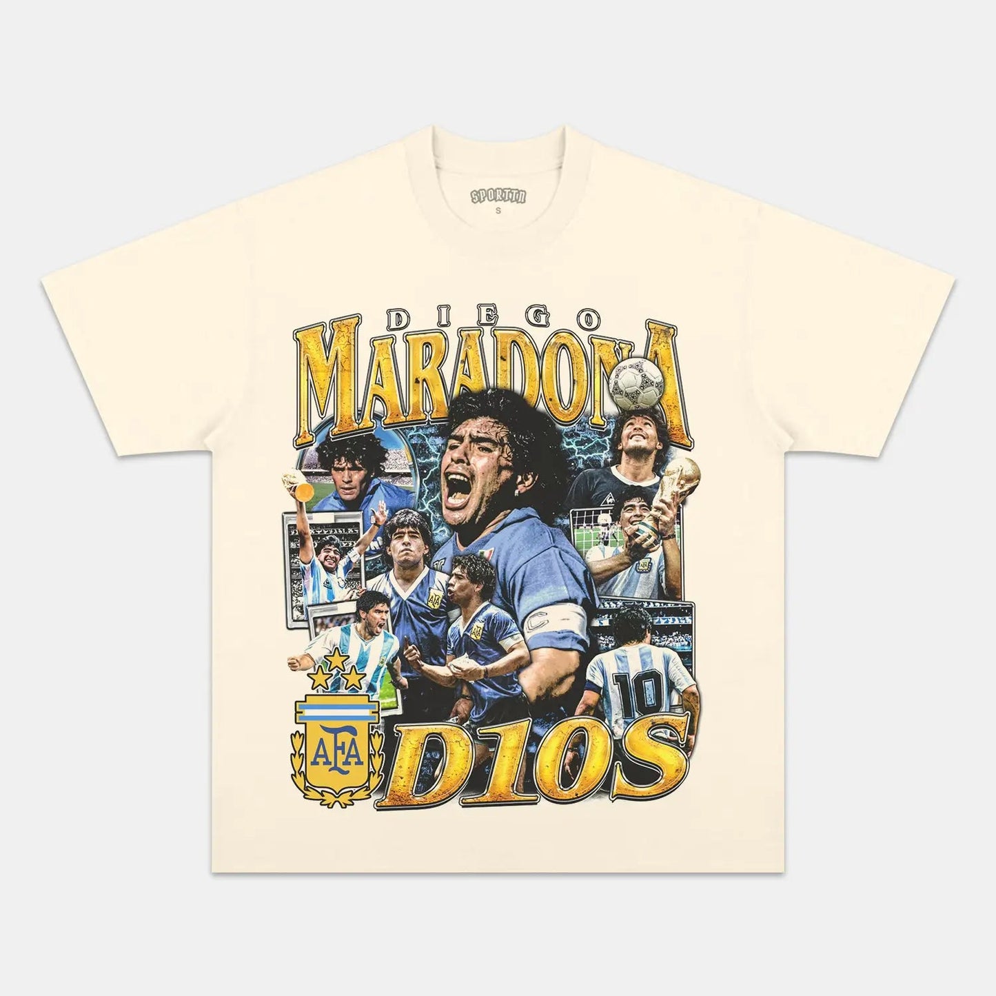 Unisex-Adult Ultra Cotton Washed T-Shirt Graphic  DIEGO MARADONA V2 TEE