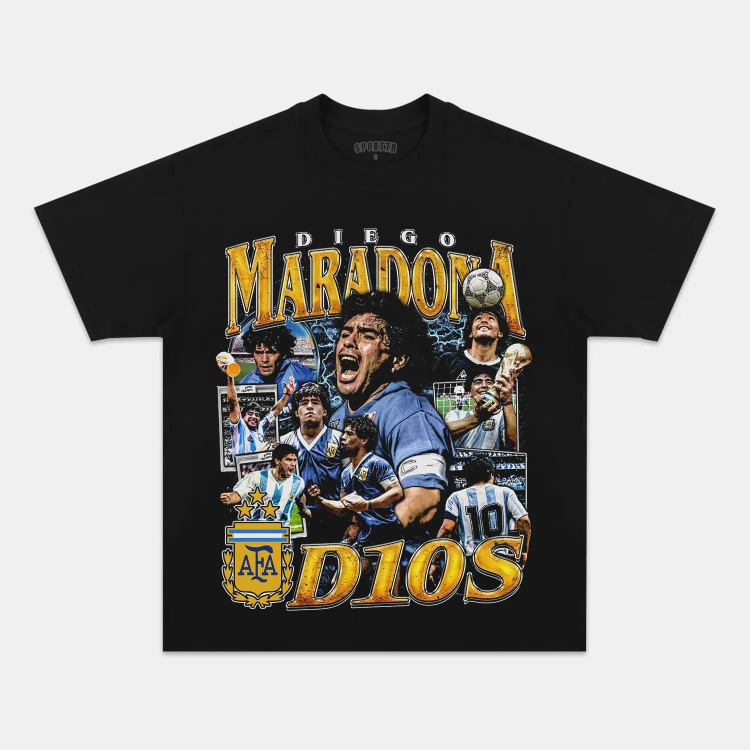 Unisex-Adult Ultra Cotton Washed T-Shirt Graphic  DIEGO MARADONA V2 TEE