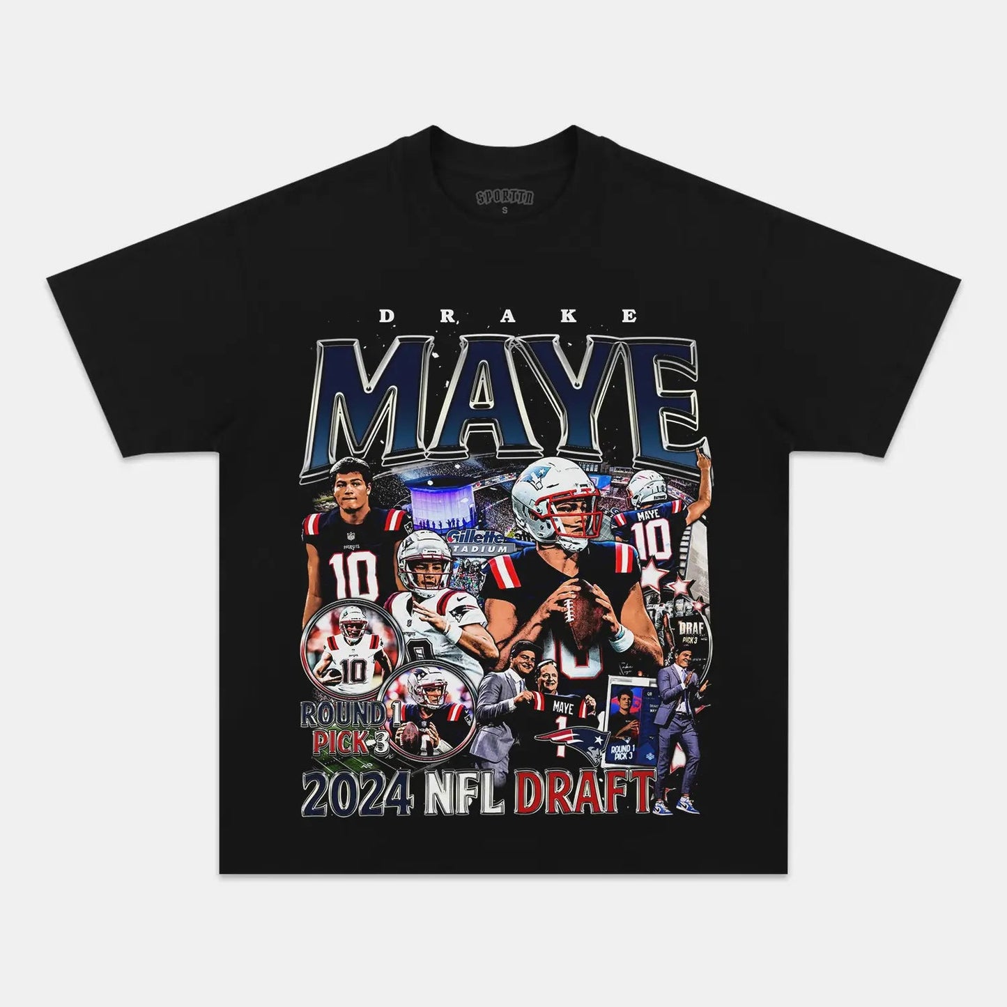 Unisex-Adult Ultra Cotton Washed T-Shirt Graphic DRAKE MAYE - PATRIOTS TEE