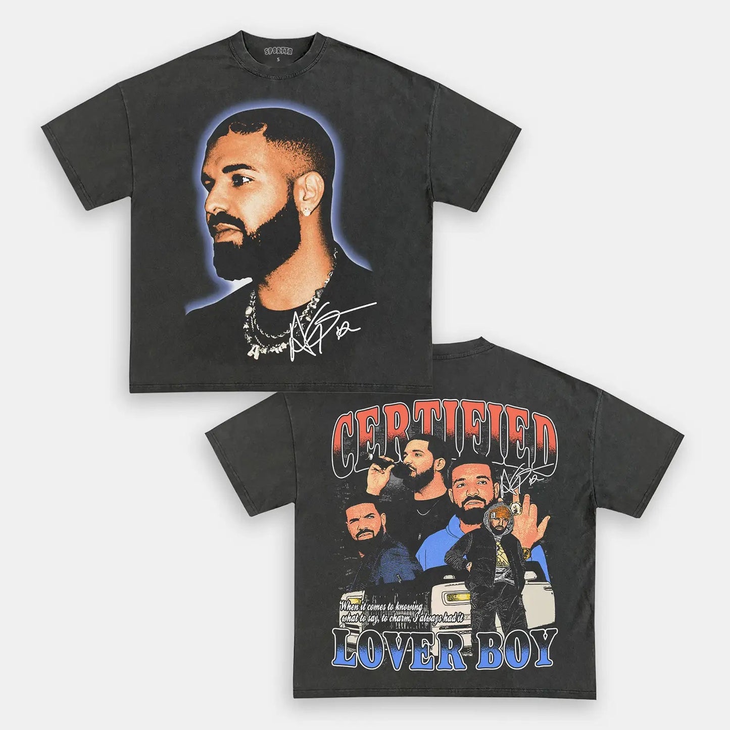 Unisex-Adult Ultra Cotton Washed T-Shirt Graphic  DRAKE CLB 2 TEE