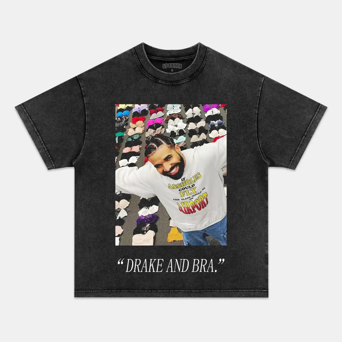 Unisex-Adult Ultra Cotton Washed T-Shirt Graphic  DRAKE V2 TEE