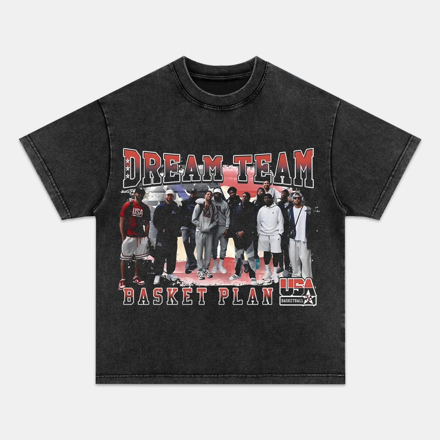 Unisex-Adult Ultra Cotton Washed T-Shirt Graphic DREAM TEAM FAMILY PORTRAIT V5 TEE