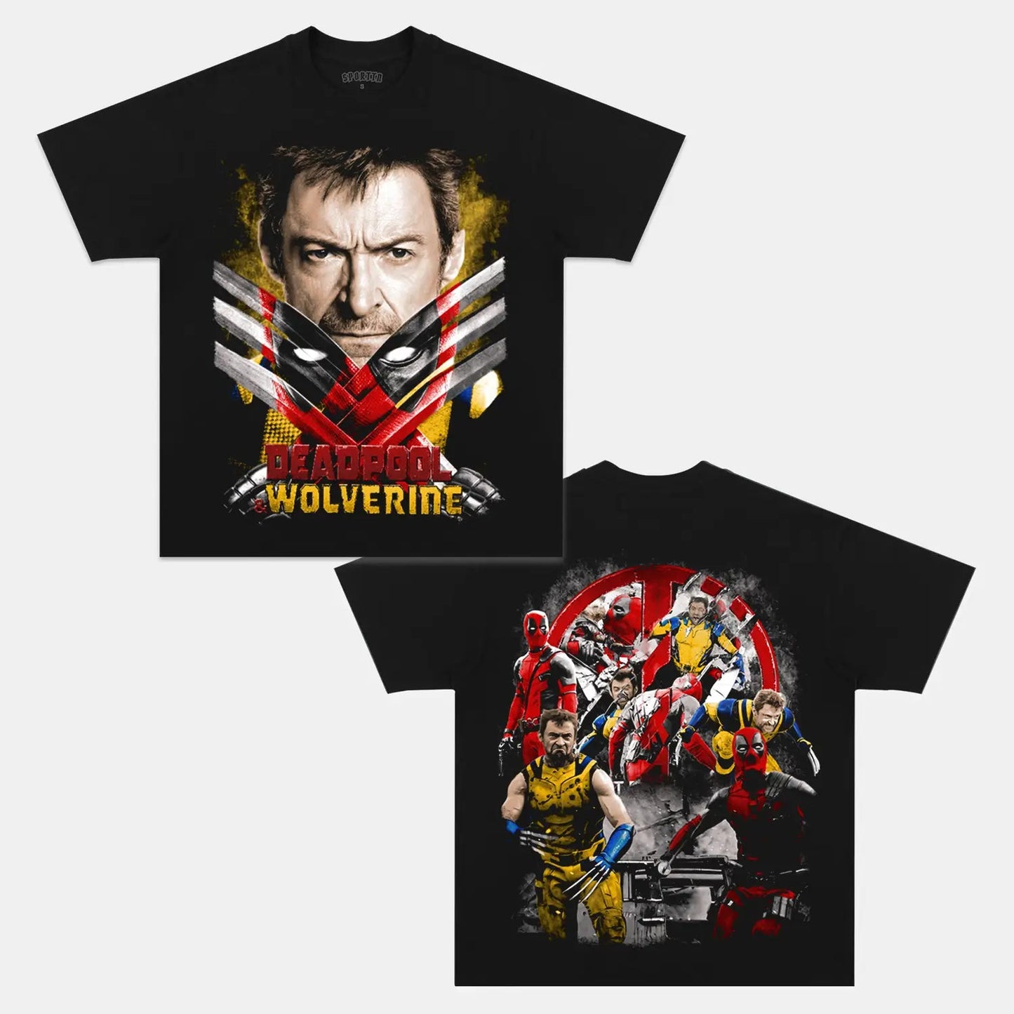 Unisex-Adult Ultra Cotton Washed T-Shirt Graphic DEADPOOL & WOLVERINE TEE