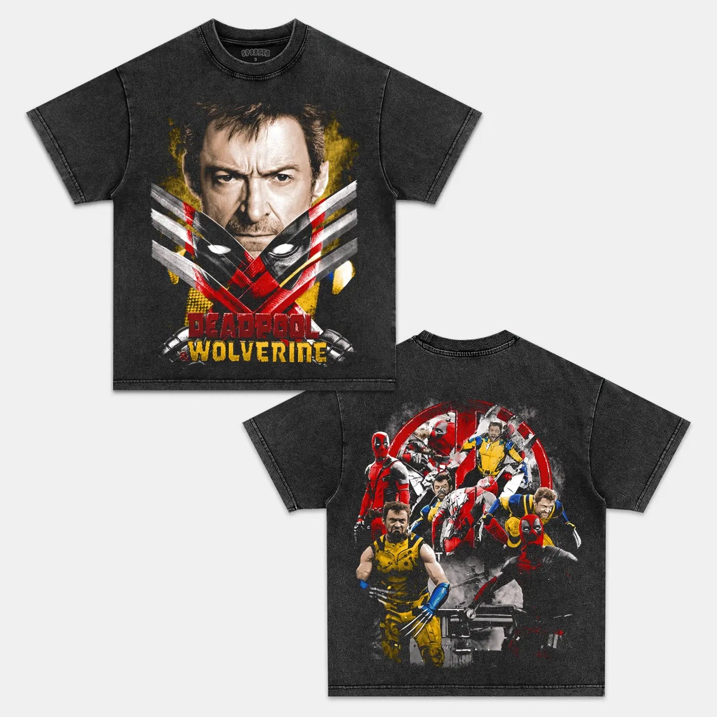 Unisex-Adult Ultra Cotton Washed T-Shirt Graphic DEADPOOL & WOLVERINE TEE