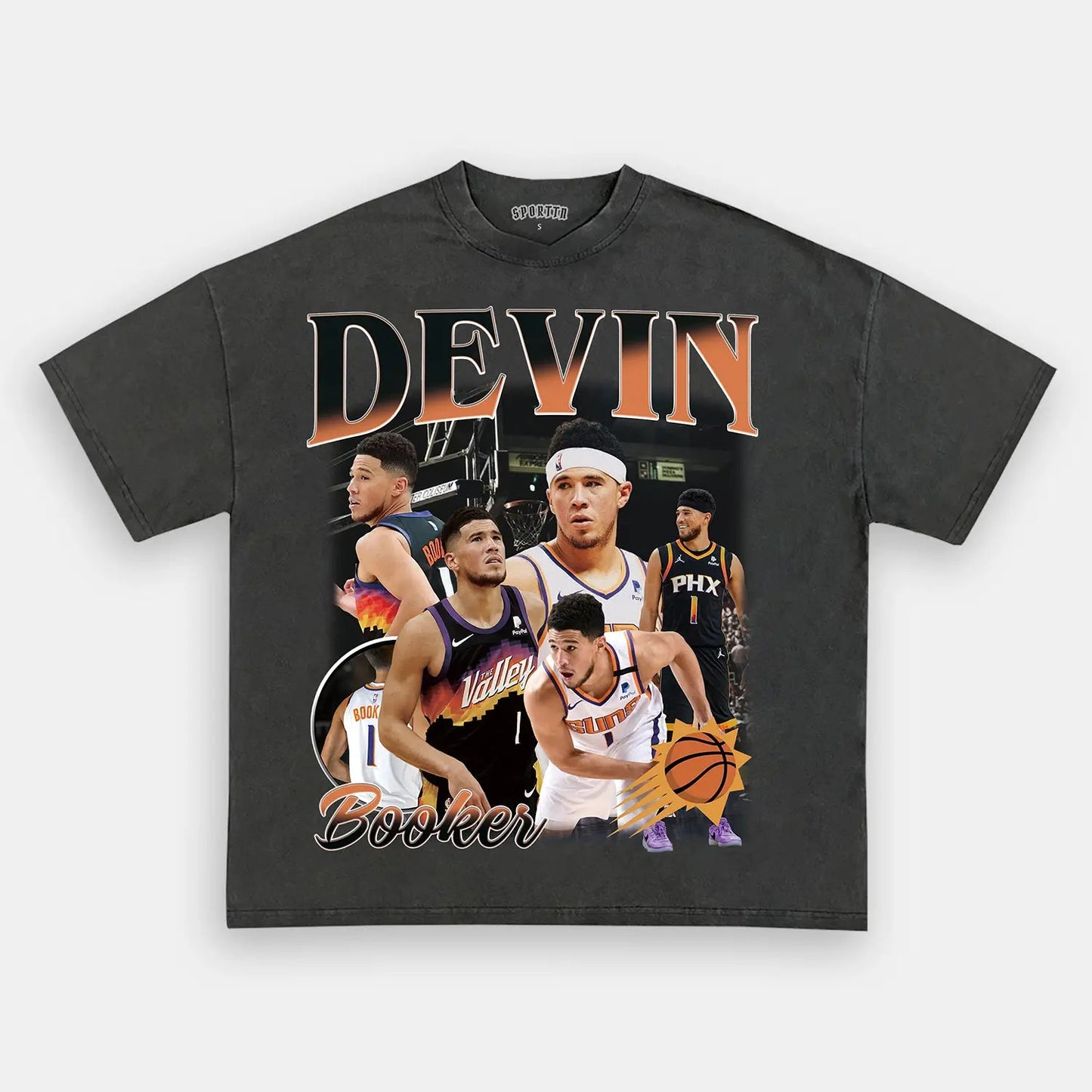 Unisex-Adult Ultra Cotton Washed T-Shirt Graphic  Devin Booker Tee