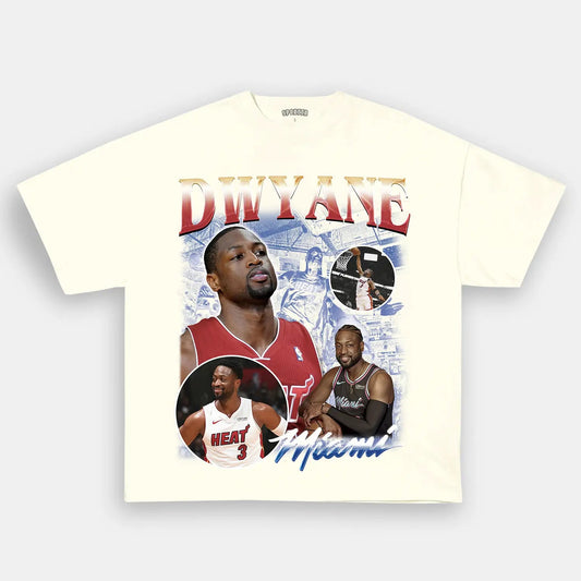 Unisex-Adult Ultra Cotton Washed T-Shirt Graphic  Dwyane Wade  Tee