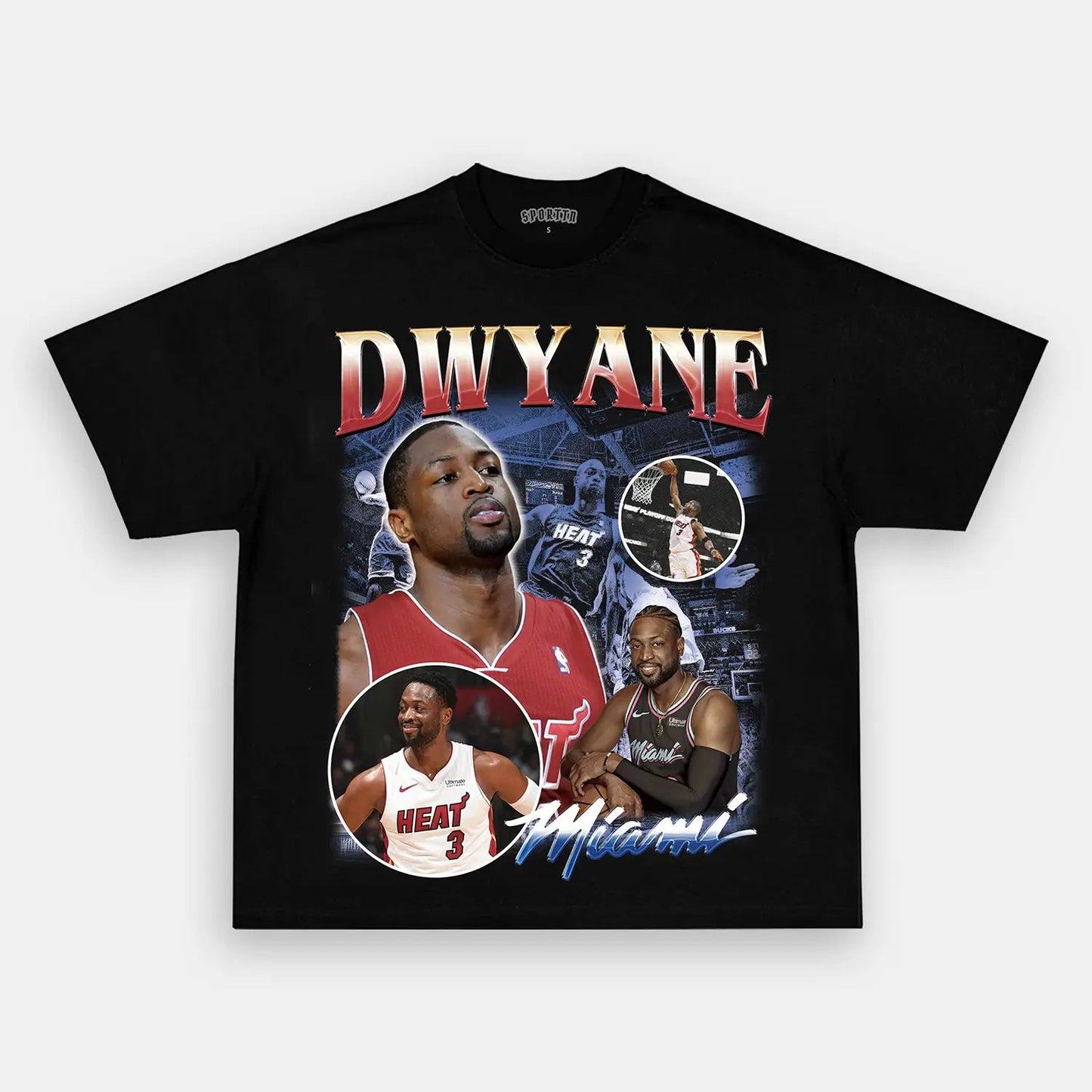 Unisex-Adult Ultra Cotton Washed T-Shirt Graphic  Dwyane Wade  Tee