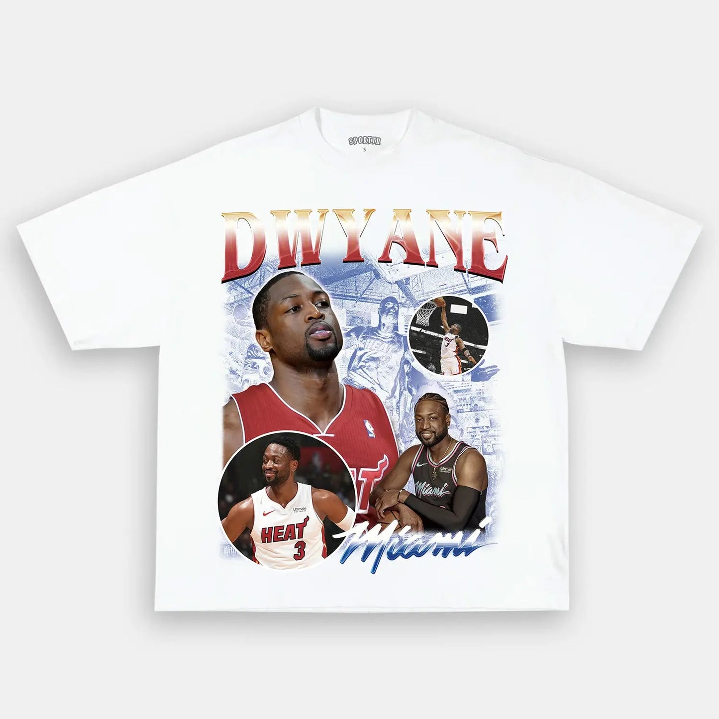 Unisex-Adult Ultra Cotton Washed T-Shirt Graphic  Dwyane Wade  Tee