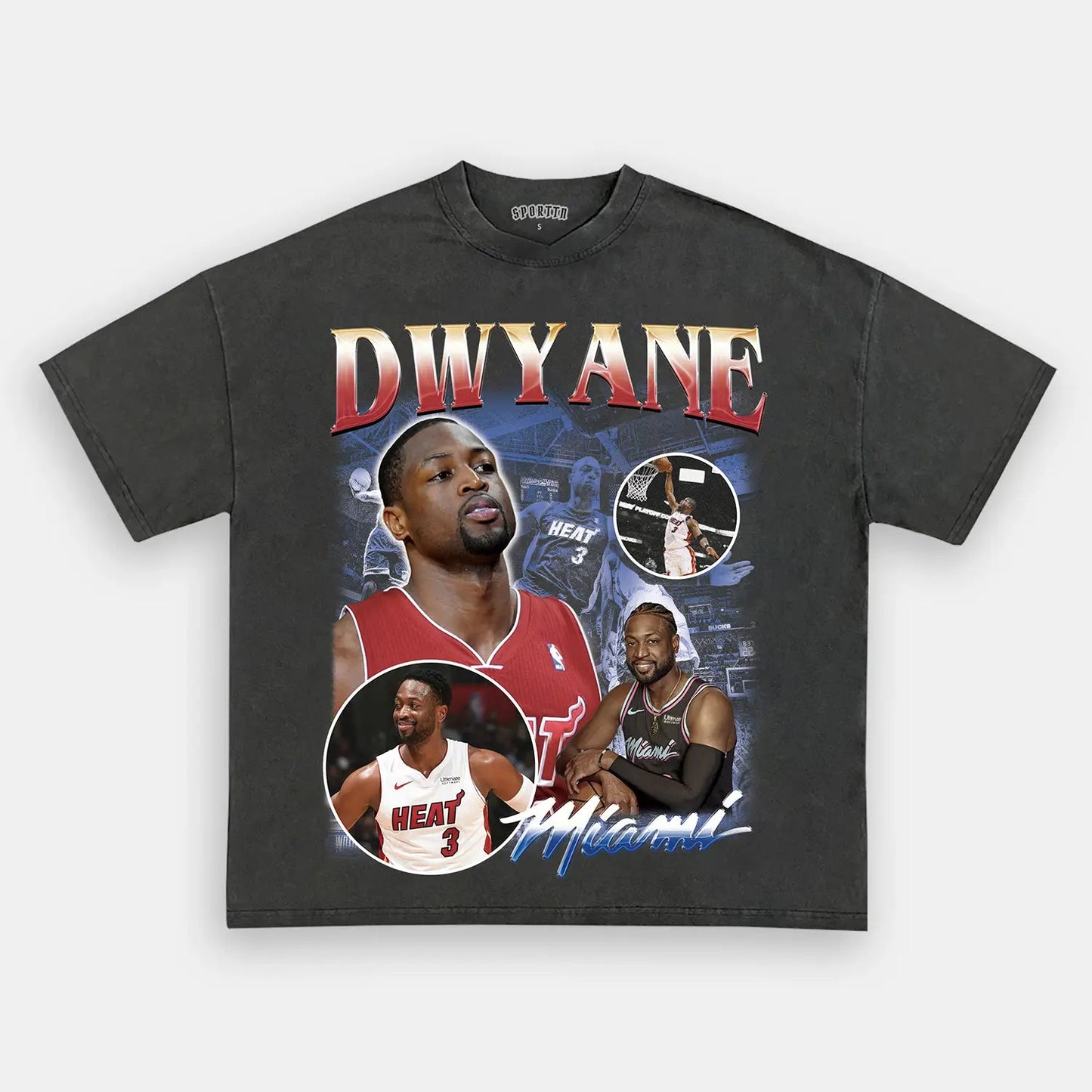 Unisex-Adult Ultra Cotton Washed T-Shirt Graphic  Dwyane Wade  Tee