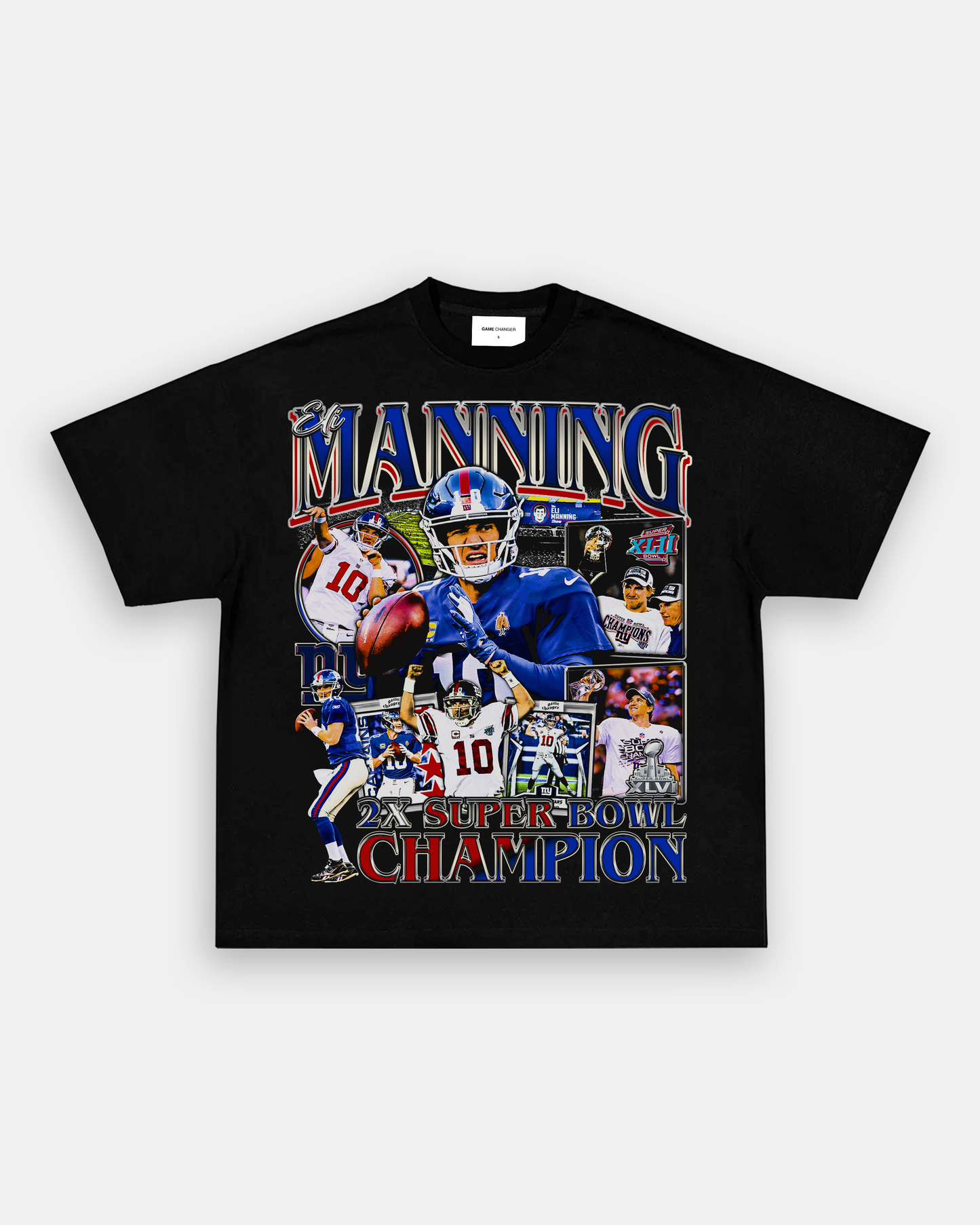 Unisex-Adult Ultra Cotton Washed T-Shirt Graphic ELI MANNING TEE