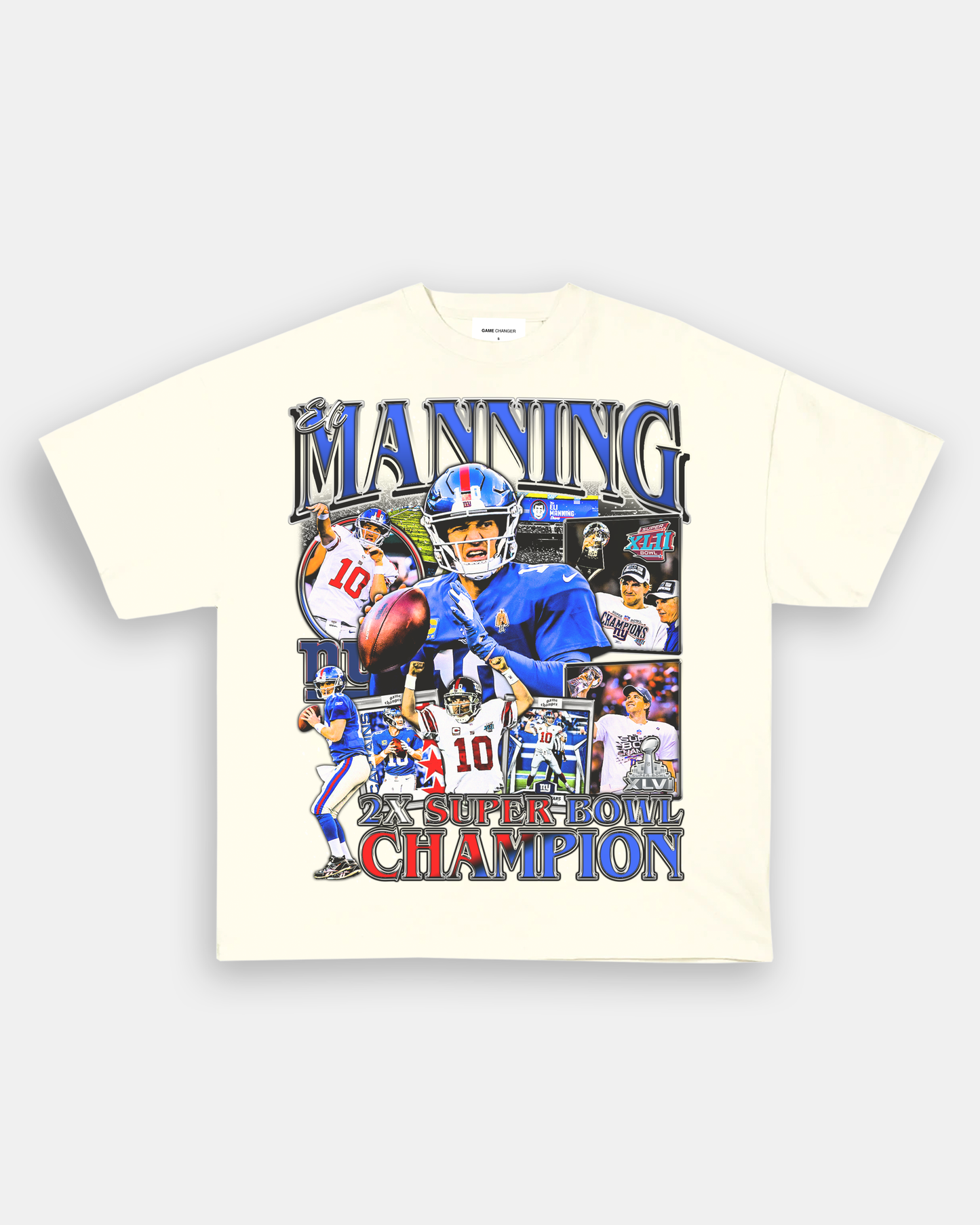 Unisex-Adult Ultra Cotton Washed T-Shirt Graphic ELI MANNING TEE