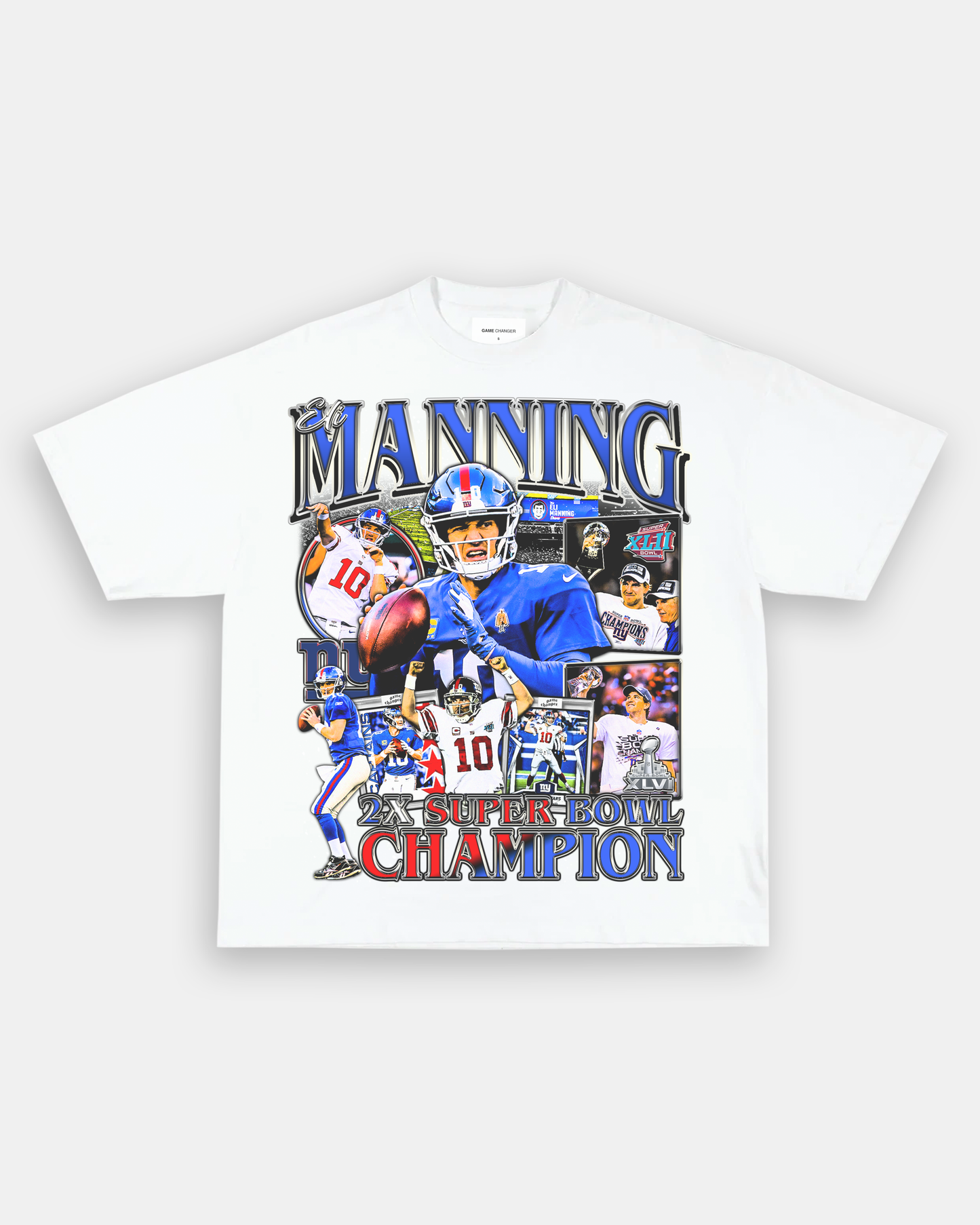 Unisex-Adult Ultra Cotton Washed T-Shirt Graphic ELI MANNING TEE