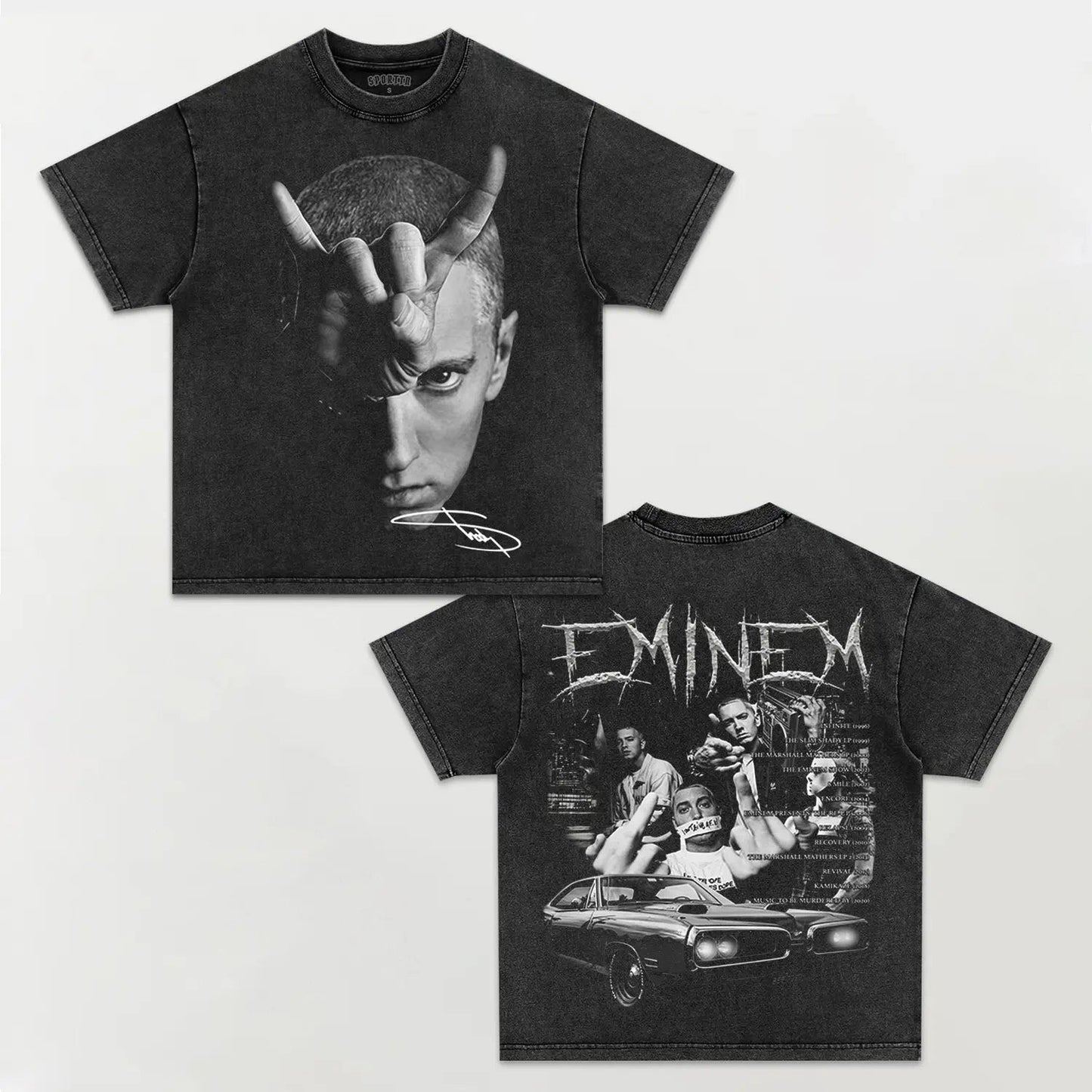 Unisex-Adult Ultra Cotton Washed T-Shirt Graphic  EMINEM TEE