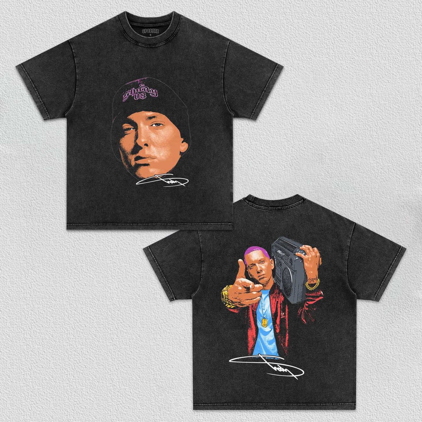 Unisex-Adult Ultra Cotton Washed T-Shirt Graphic  EMINEM V2 TEE 2