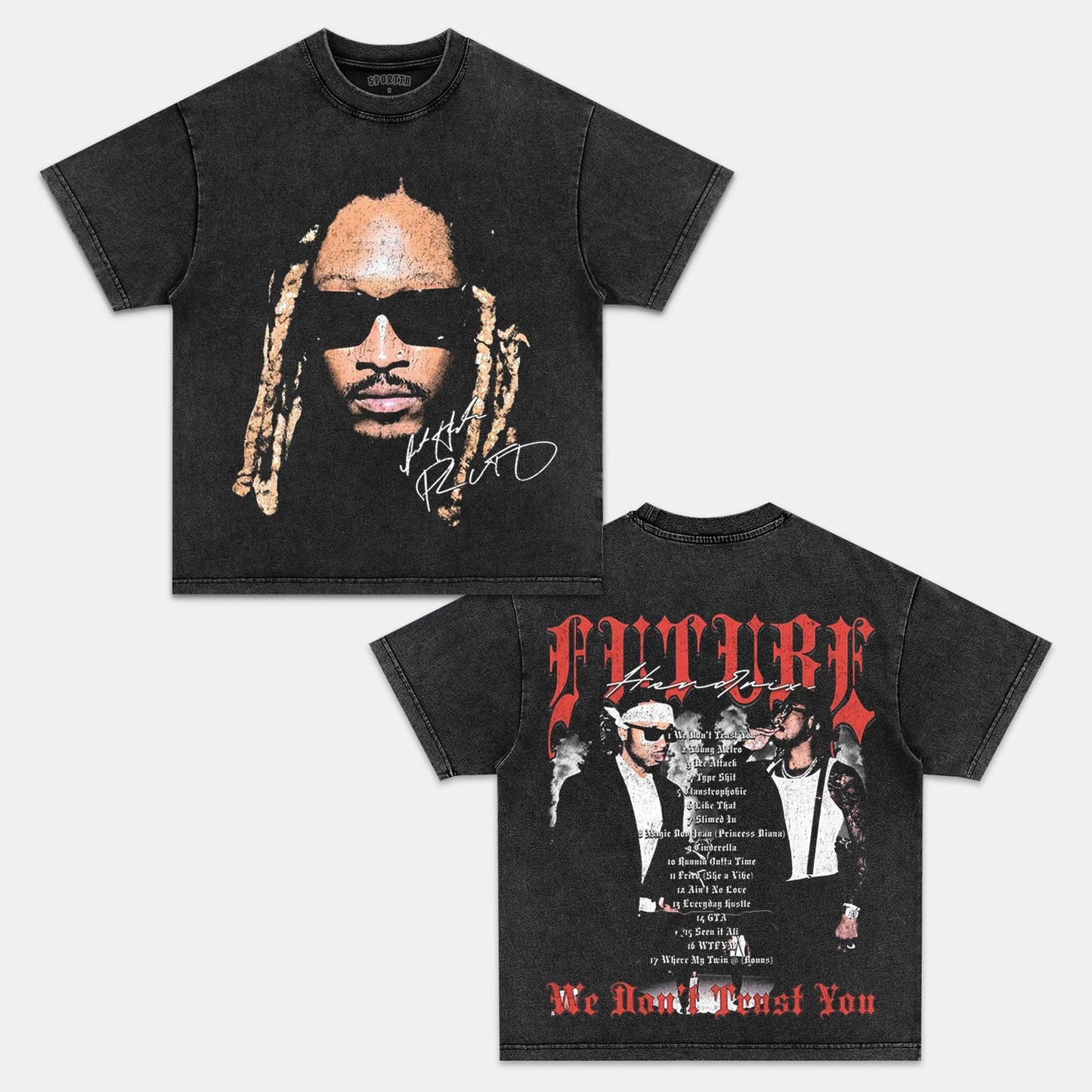 Unisex-Adult Ultra Cotton Washed T-Shirt Graphic  FUTURE HENDRIX V2 TEE