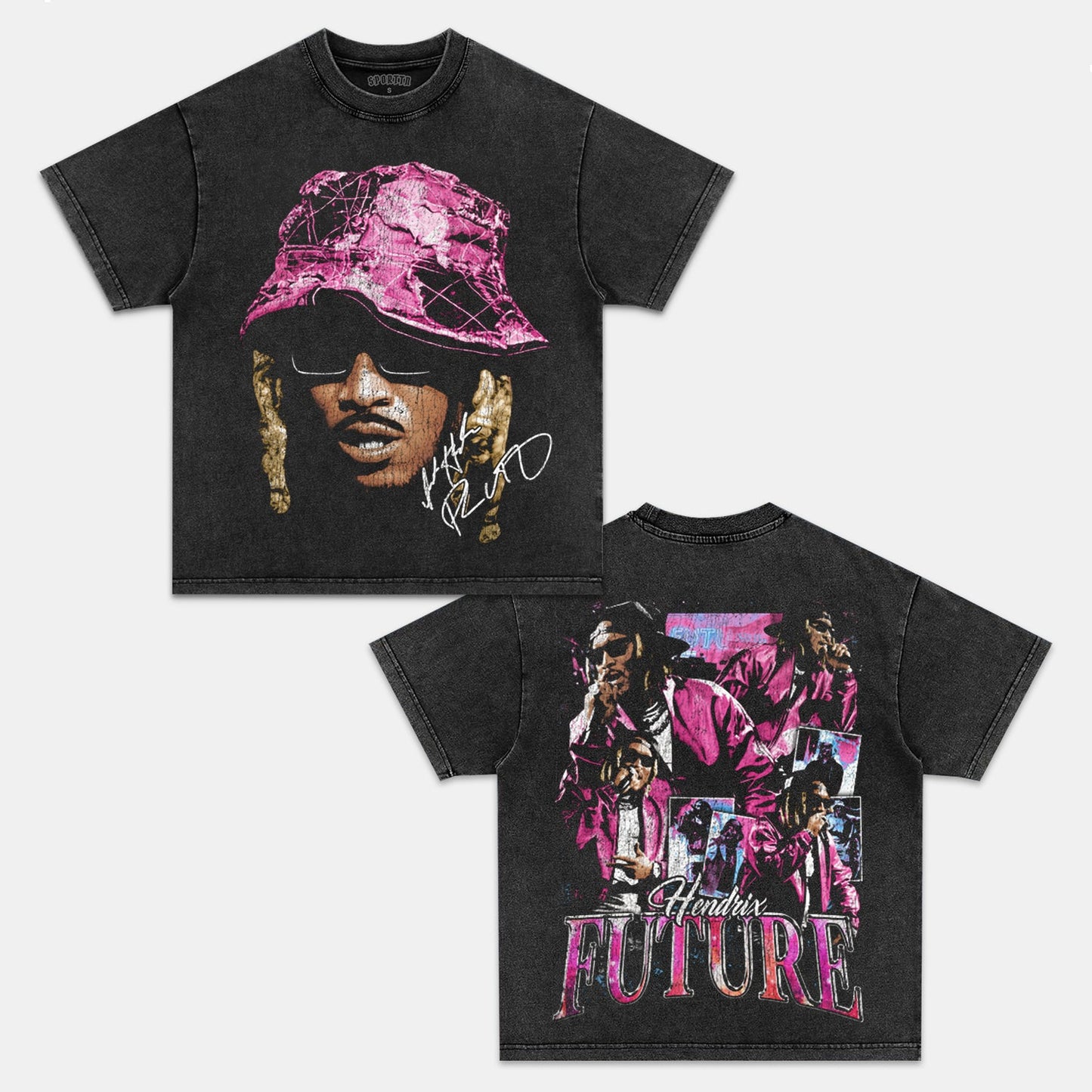 Unisex-Adult Ultra Cotton Washed T-Shirt Graphic FUTURE HENDRIX TEE