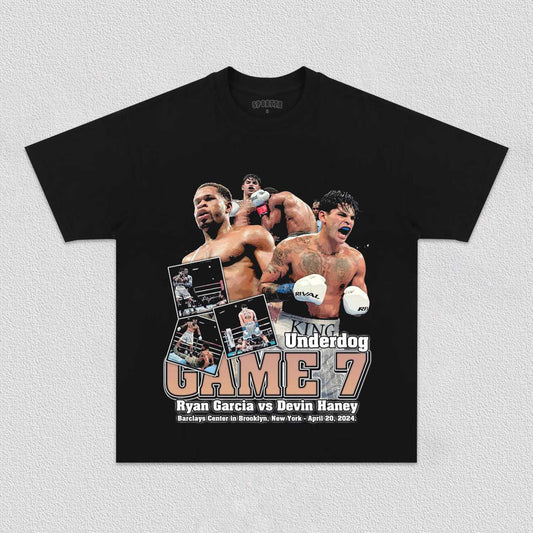 Unisex-Adult Ultra Cotton Washed T-Shirt Graphic  GAME 7 Ryan Garcia vs Devin Haney TEE