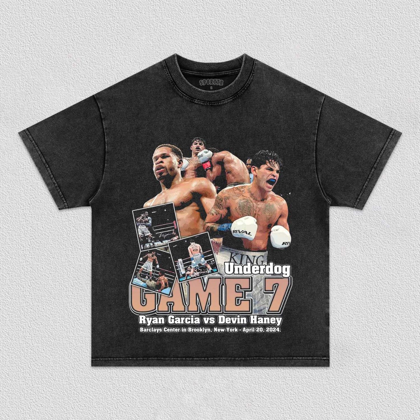 Unisex-Adult Ultra Cotton Washed T-Shirt Graphic  GAME 7 Ryan Garcia vs Devin Haney TEE