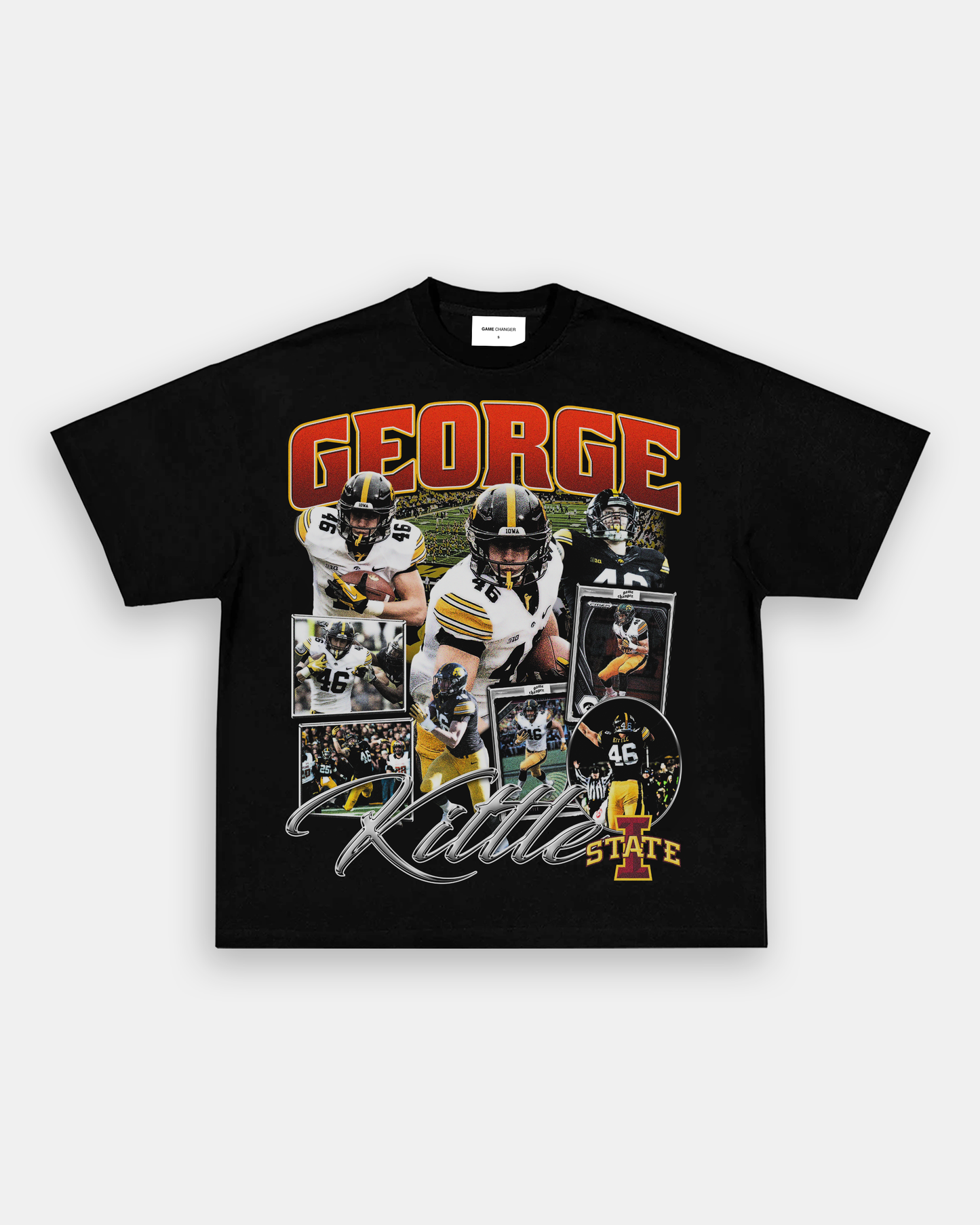 Unisex-Adult Ultra Cotton Washed T-Shirt Graphic GEORGE KITTLE - IOWA TEE