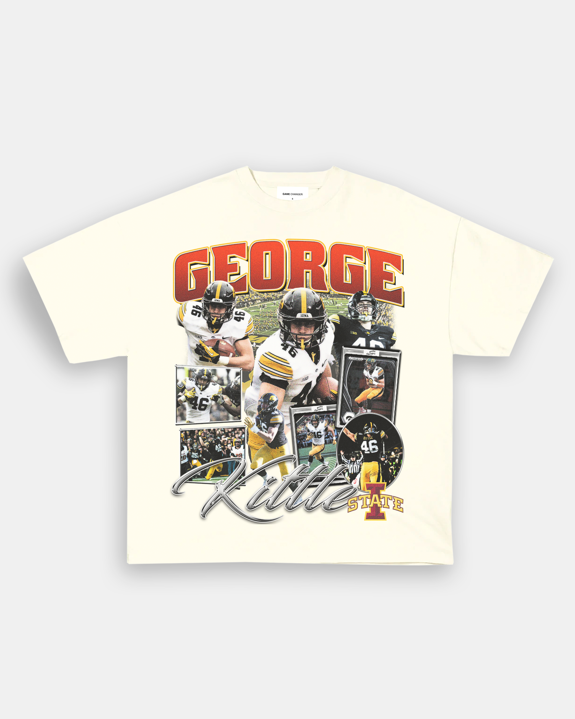 Unisex-Adult Ultra Cotton Washed T-Shirt Graphic GEORGE KITTLE - IOWA TEE