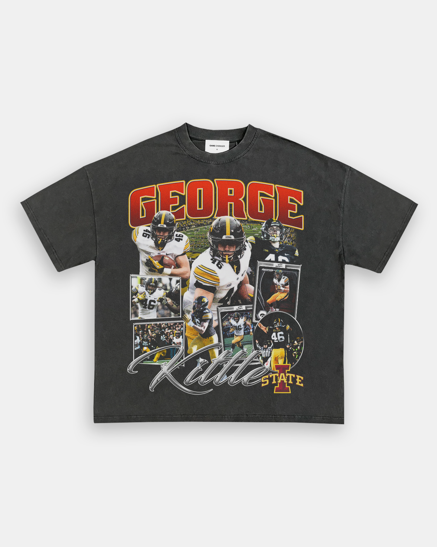 Unisex-Adult Ultra Cotton Washed T-Shirt Graphic GEORGE KITTLE - IOWA TEE