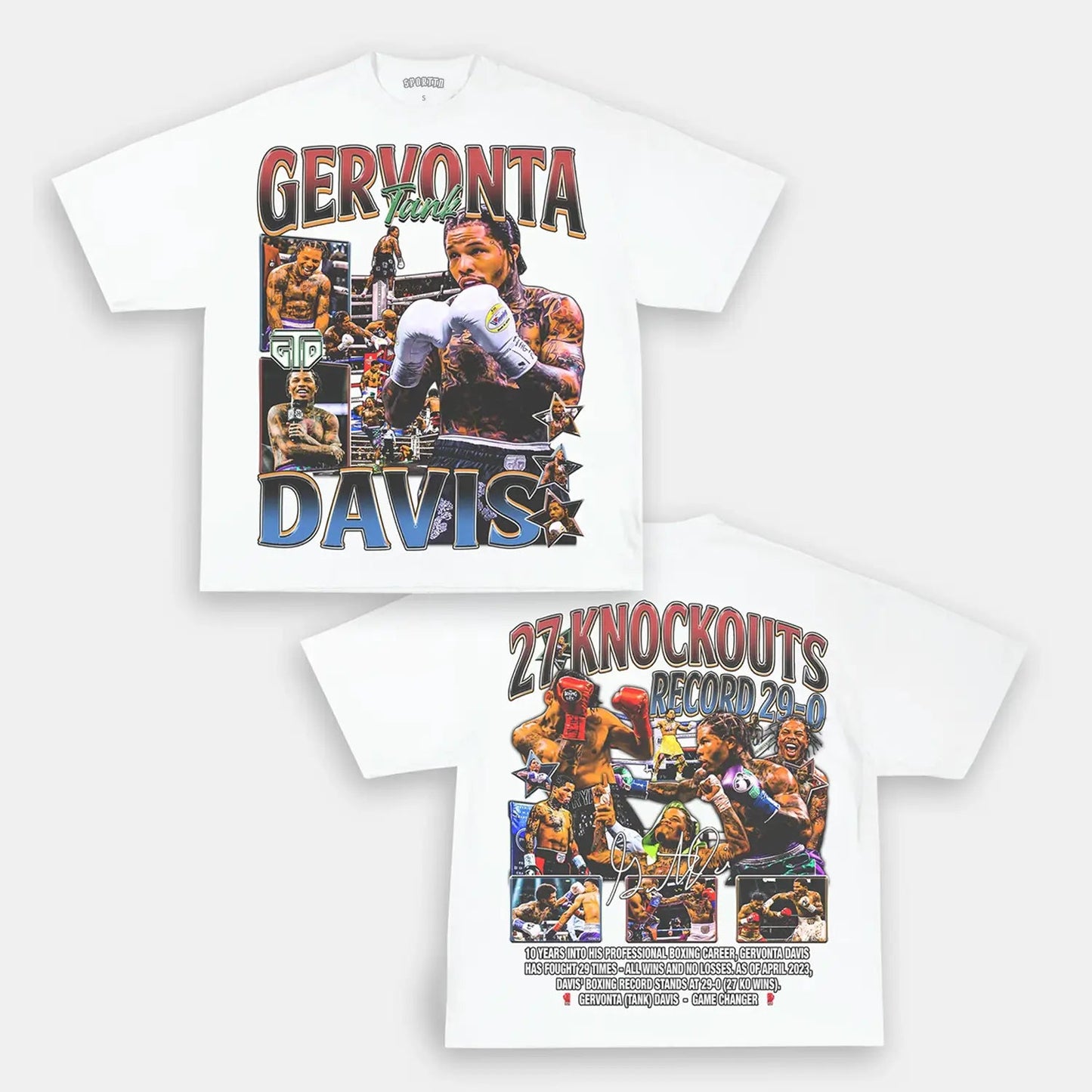 Unisex-Adult Ultra Cotton Washed T-Shirt Graphic GERVONTA DAVIS TEE - [DS]