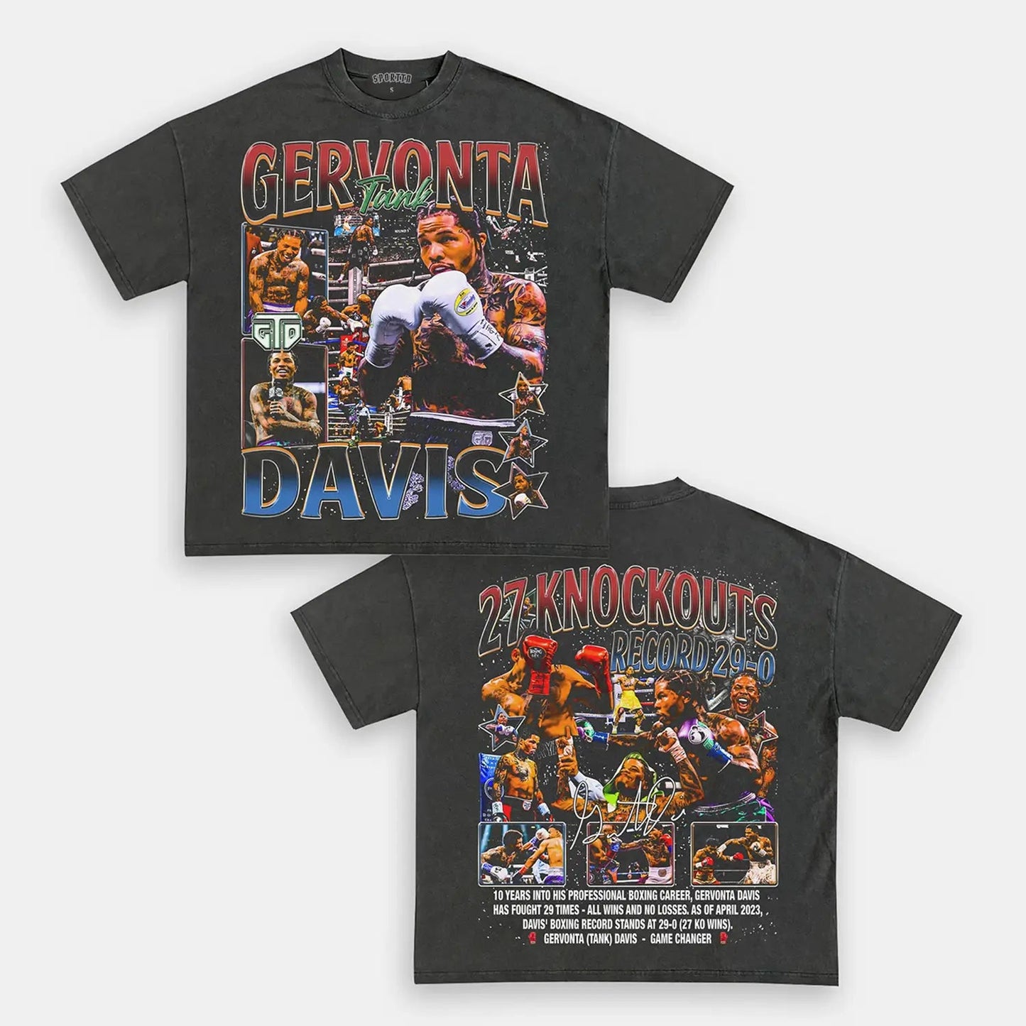 Unisex-Adult Ultra Cotton Washed T-Shirt Graphic GERVONTA DAVIS TEE - [DS]