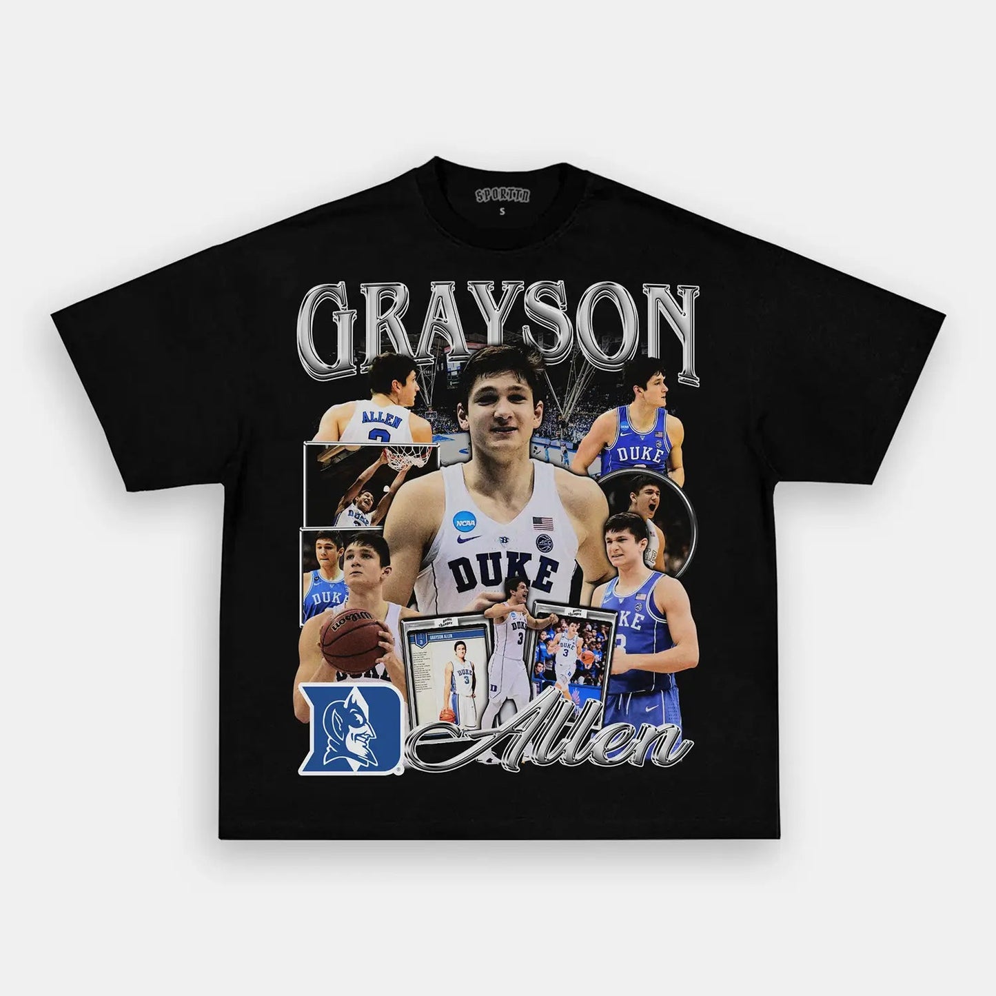 Unisex-Adult Ultra Cotton Washed T-Shirt Graphic  GRAYSON ALLEN - DUKE TEE