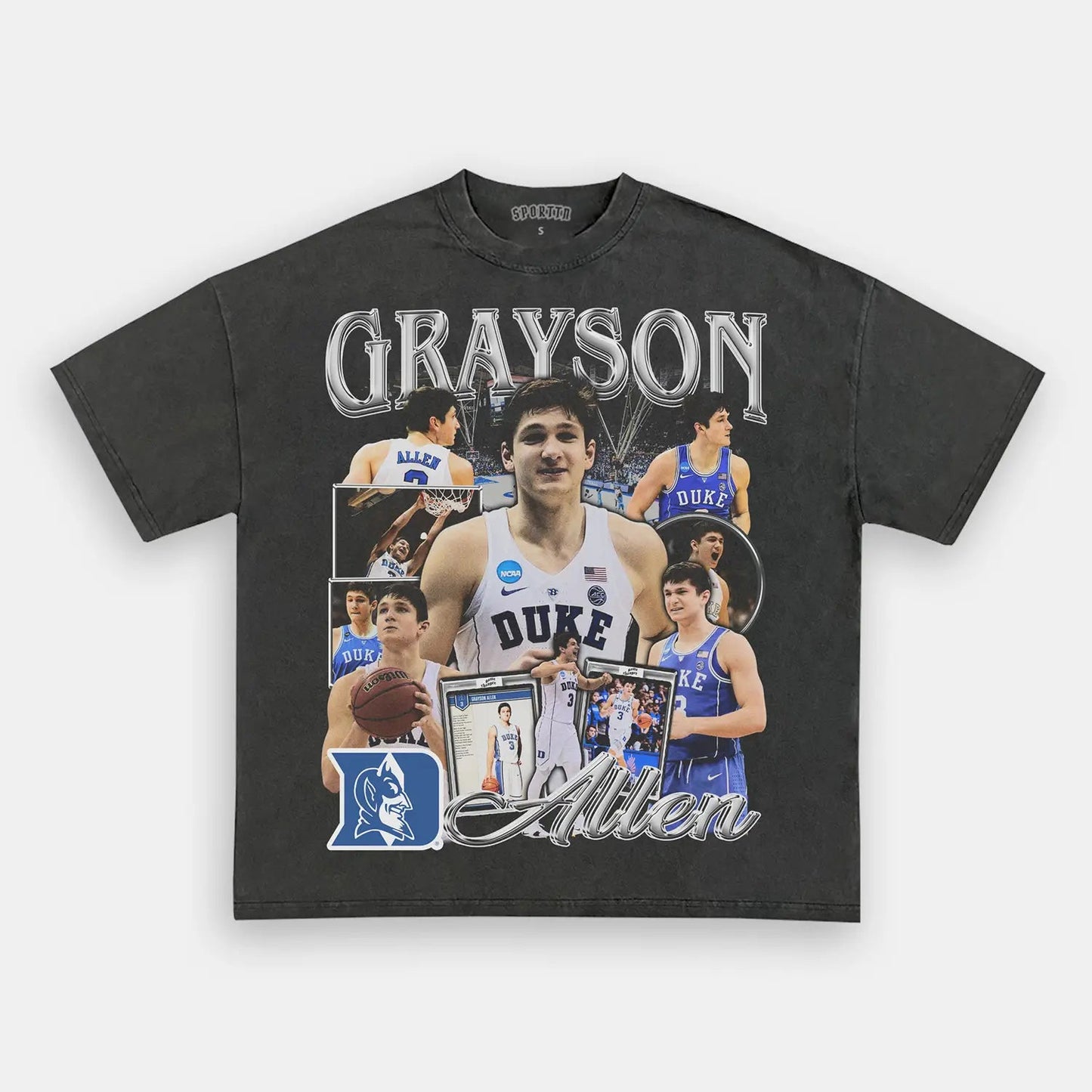 Unisex-Adult Ultra Cotton Washed T-Shirt Graphic  GRAYSON ALLEN - DUKE TEE