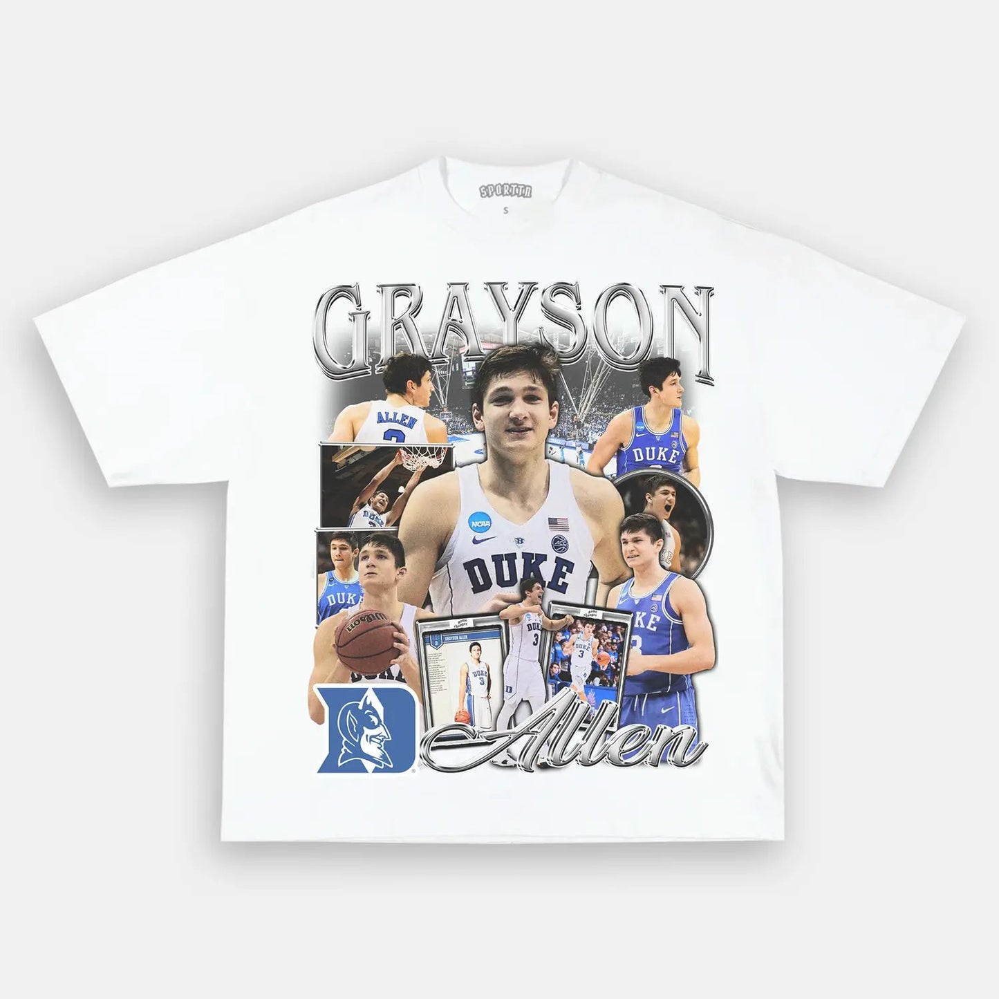 Unisex-Adult Ultra Cotton Washed T-Shirt Graphic  GRAYSON ALLEN - DUKE TEE